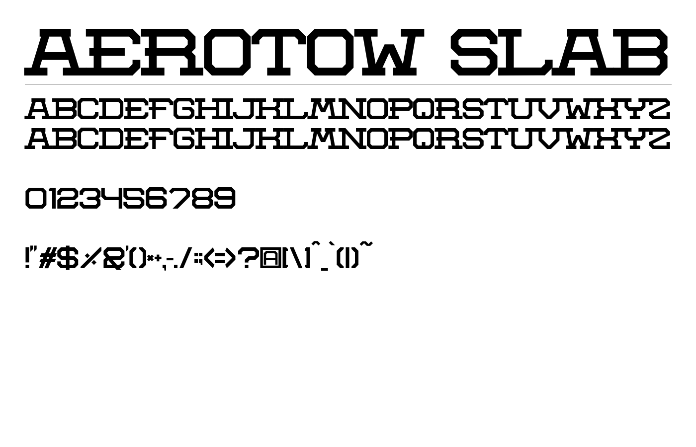 Aerotow Font preview