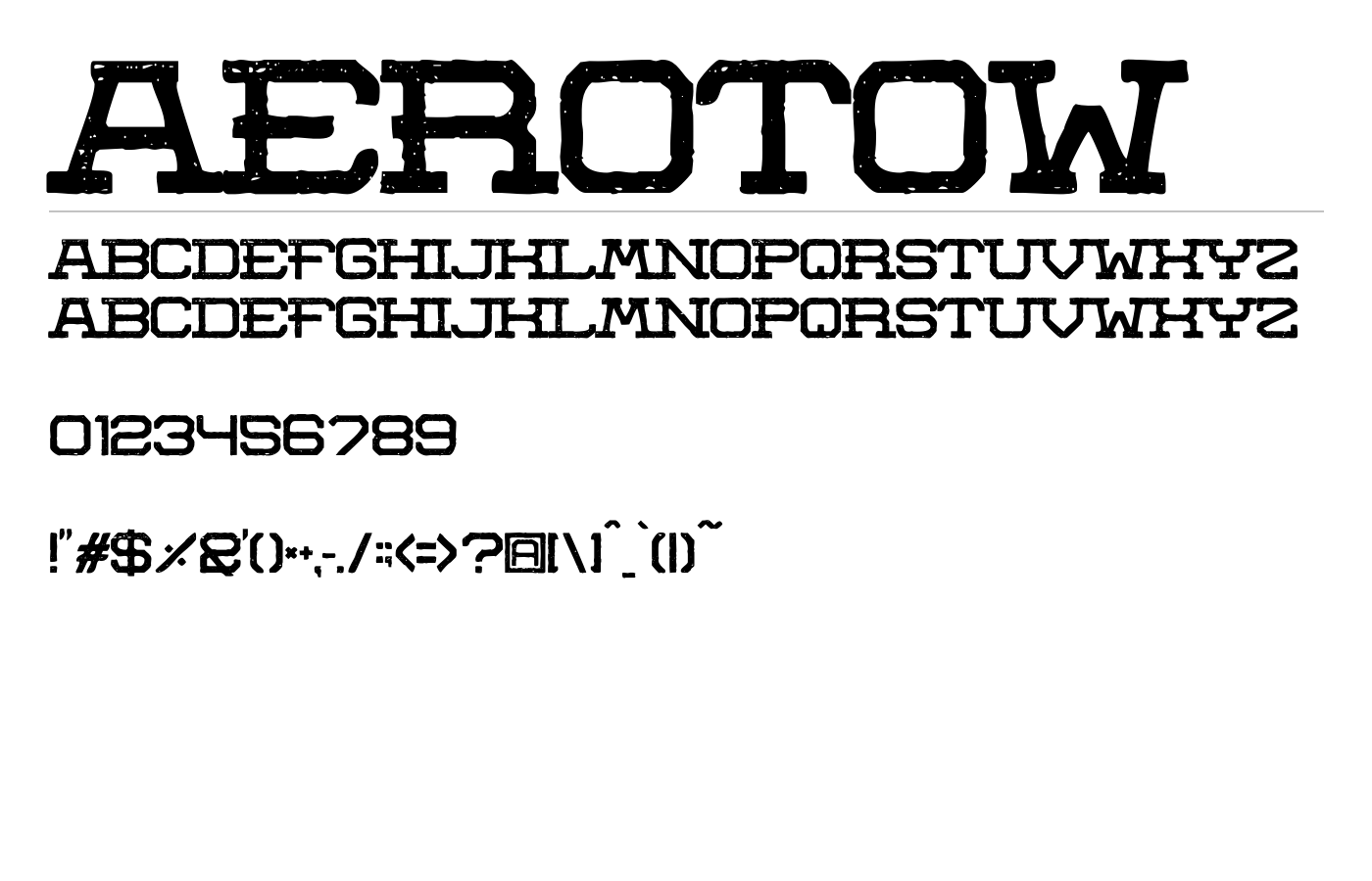 Aerotow Font preview