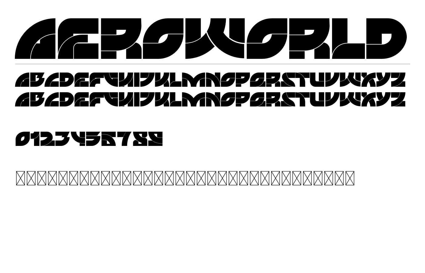 Aeroworld Font preview