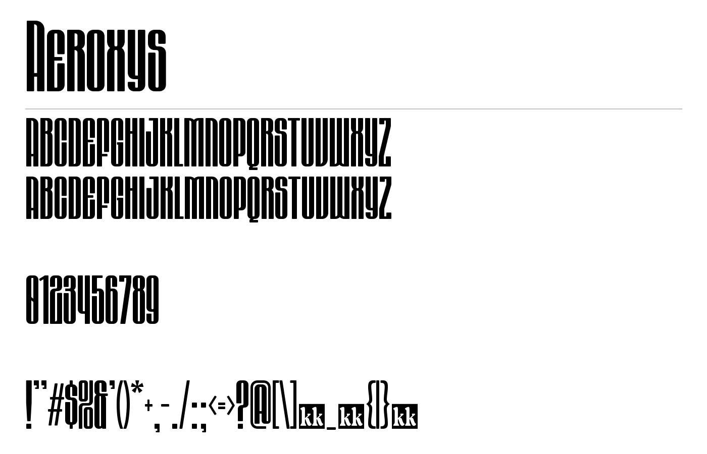 Aeroxys Font preview