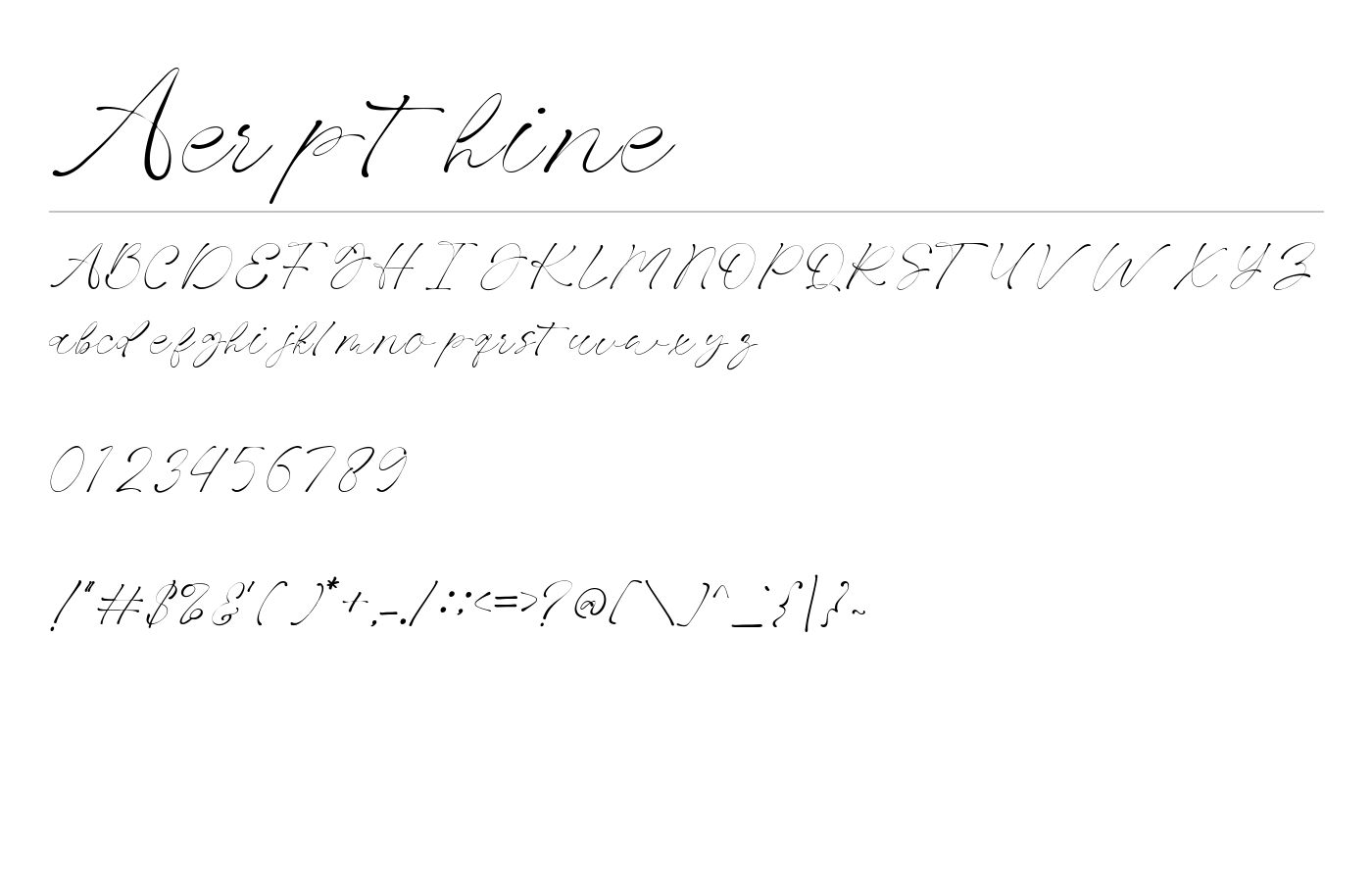 Aerpthine Font preview