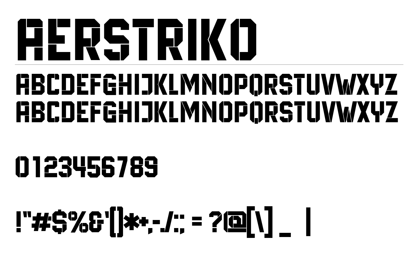 Aerstriko Font preview