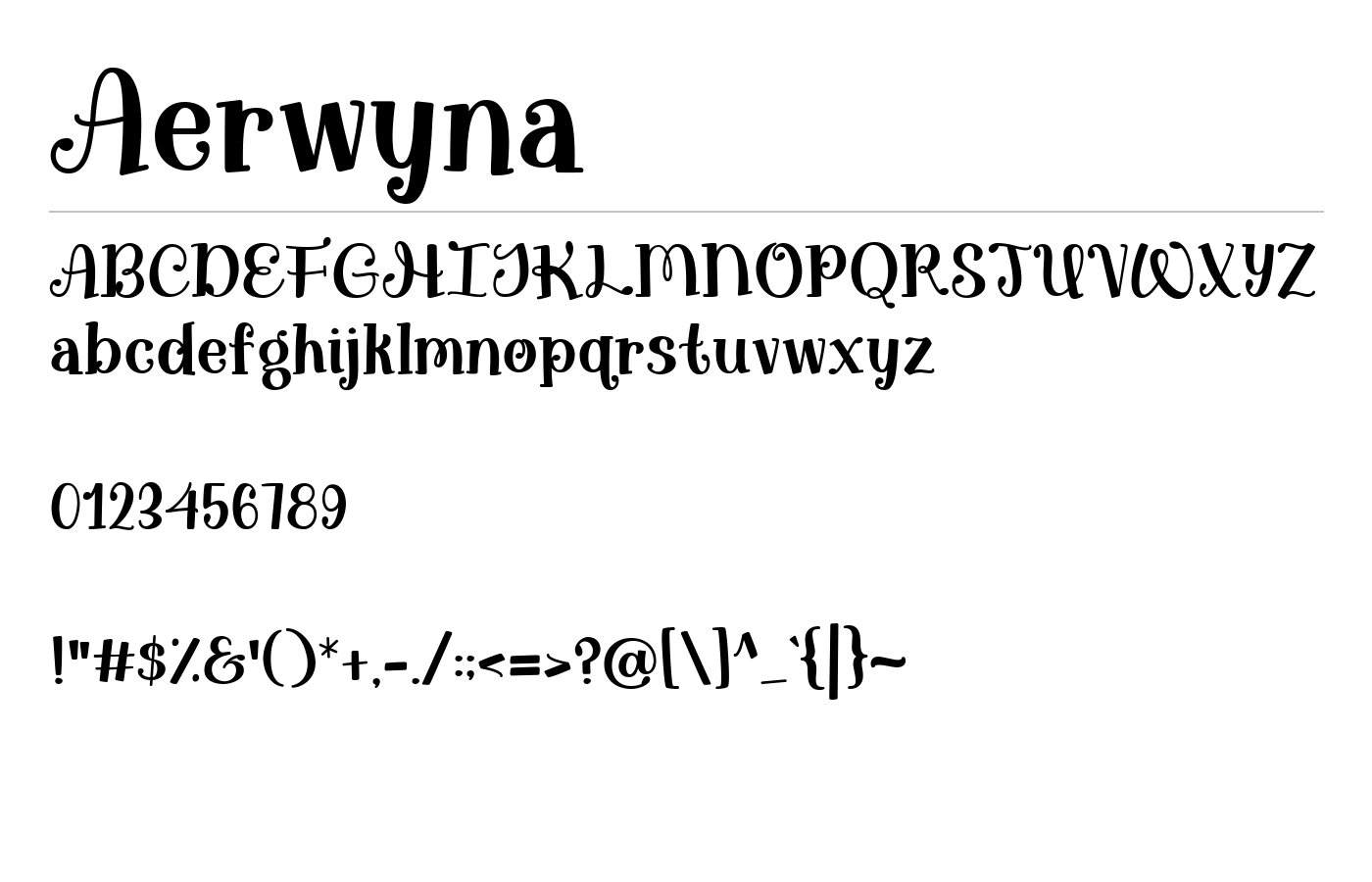 Aerwyna Font preview