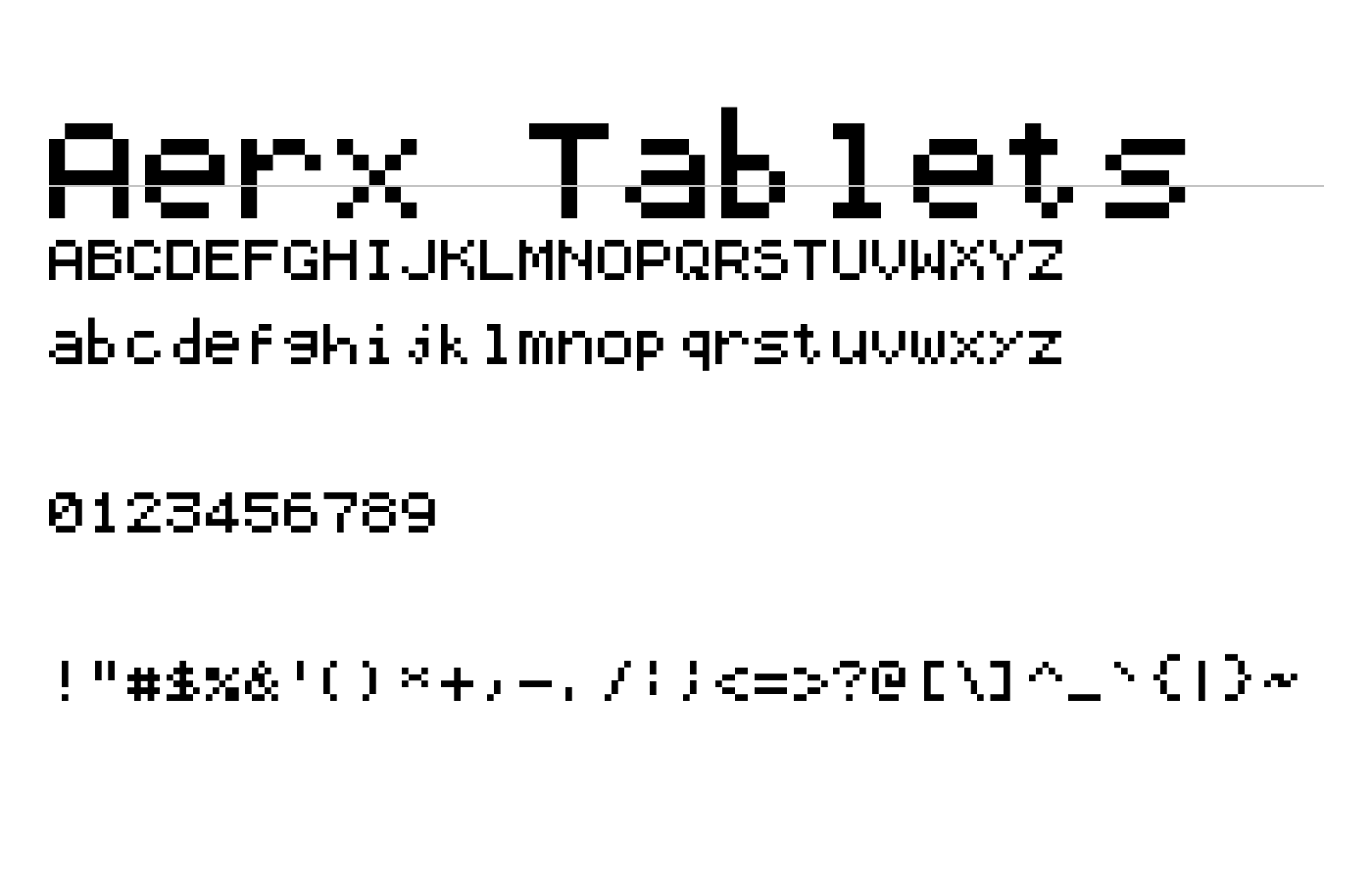Aerx Tablets Font preview