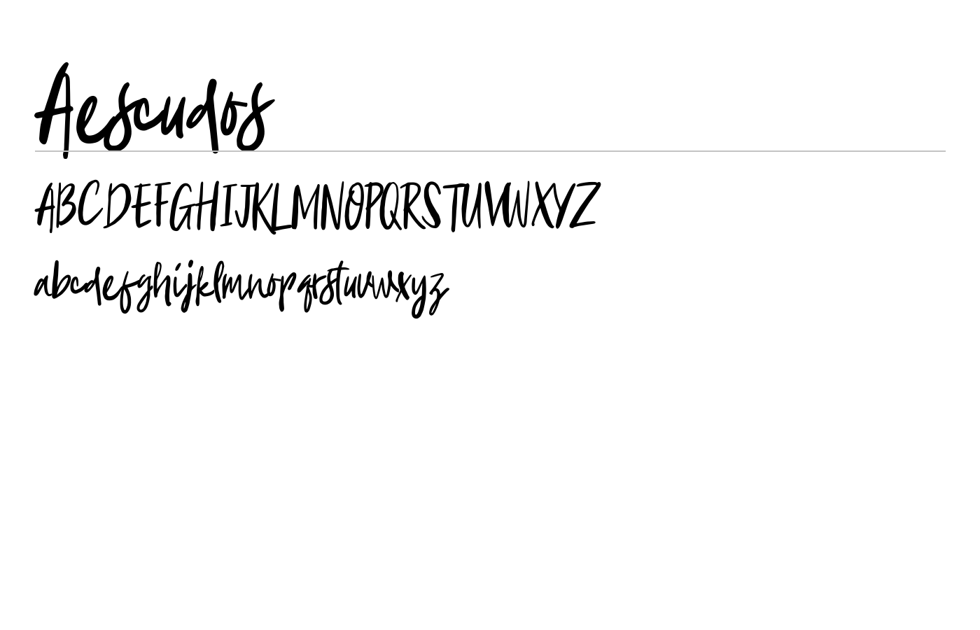 Aescudos Font preview