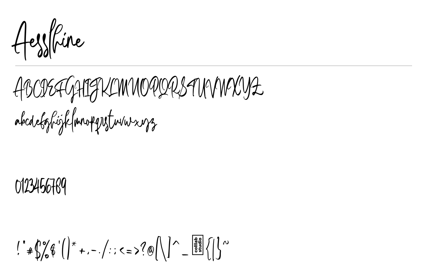 Aesslhine Font preview