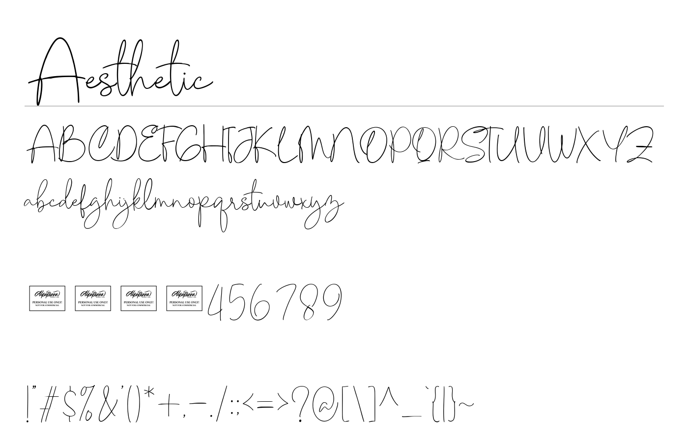 Aesthetic Font preview