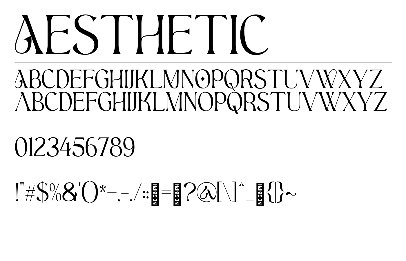 Aesthetic Font preview