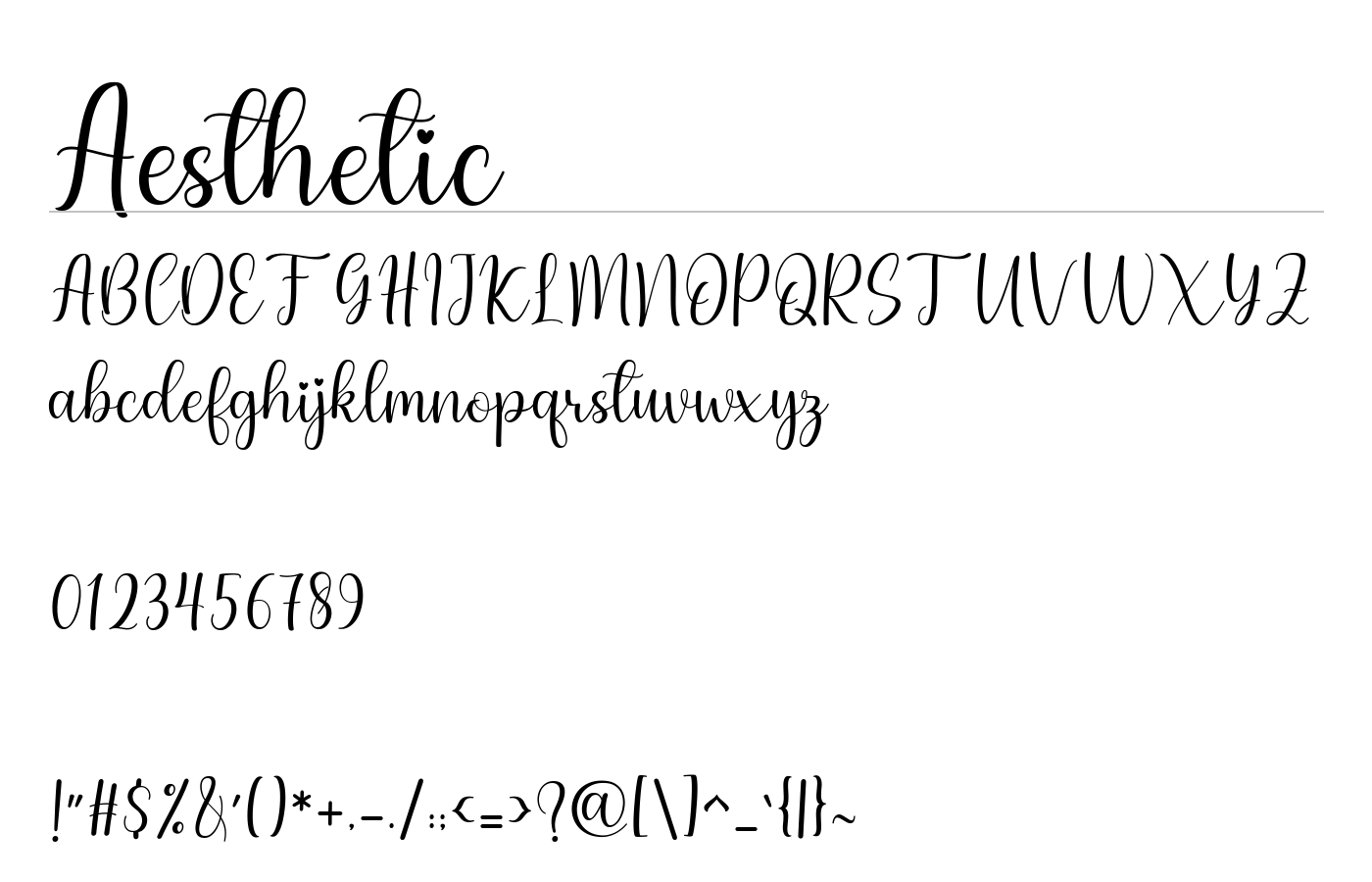 Aesthetic Font preview