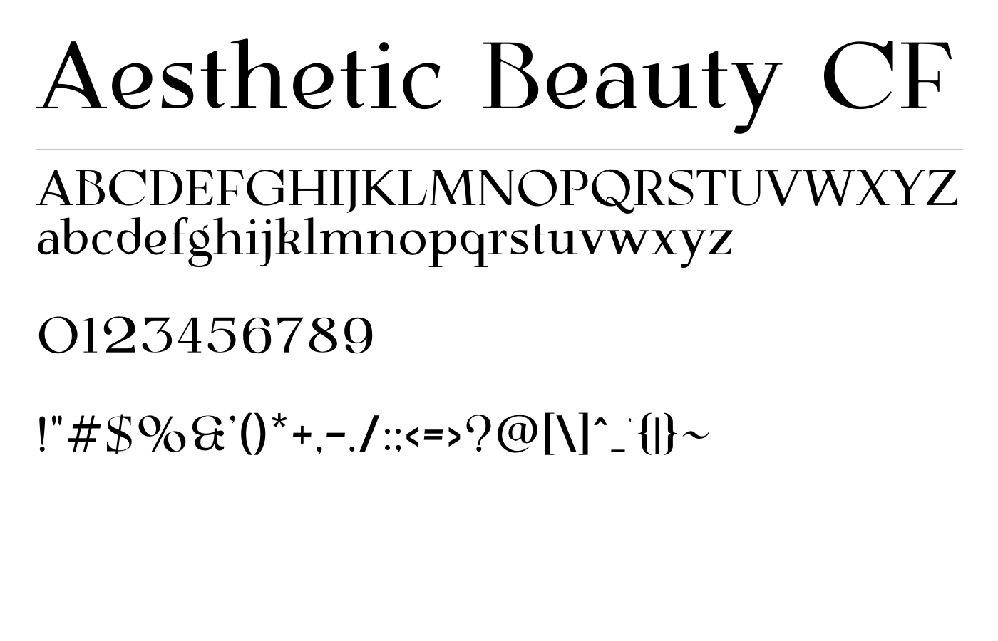Aesthetic Beauty CF Font preview
