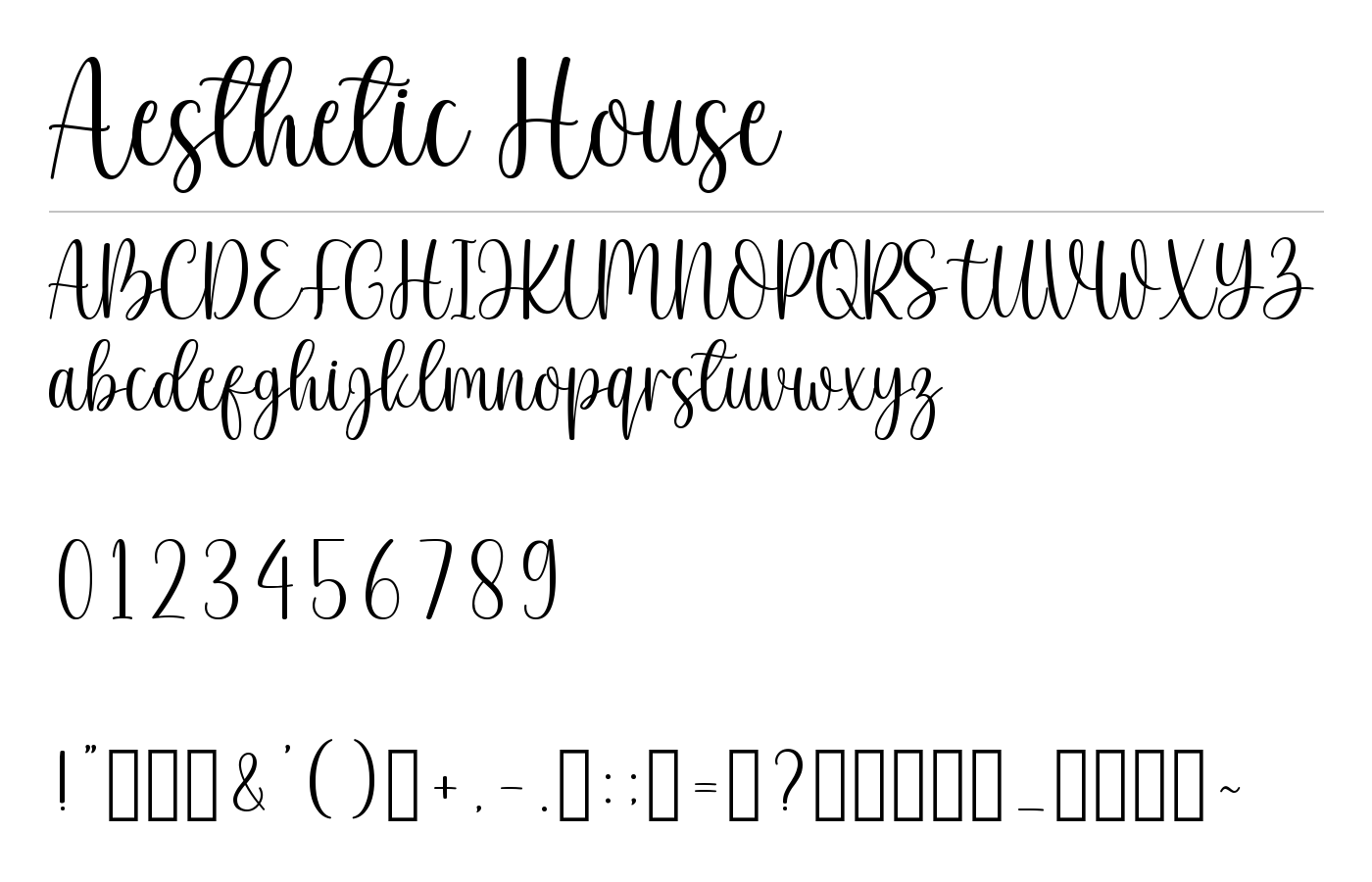 Aesthetic House Font preview