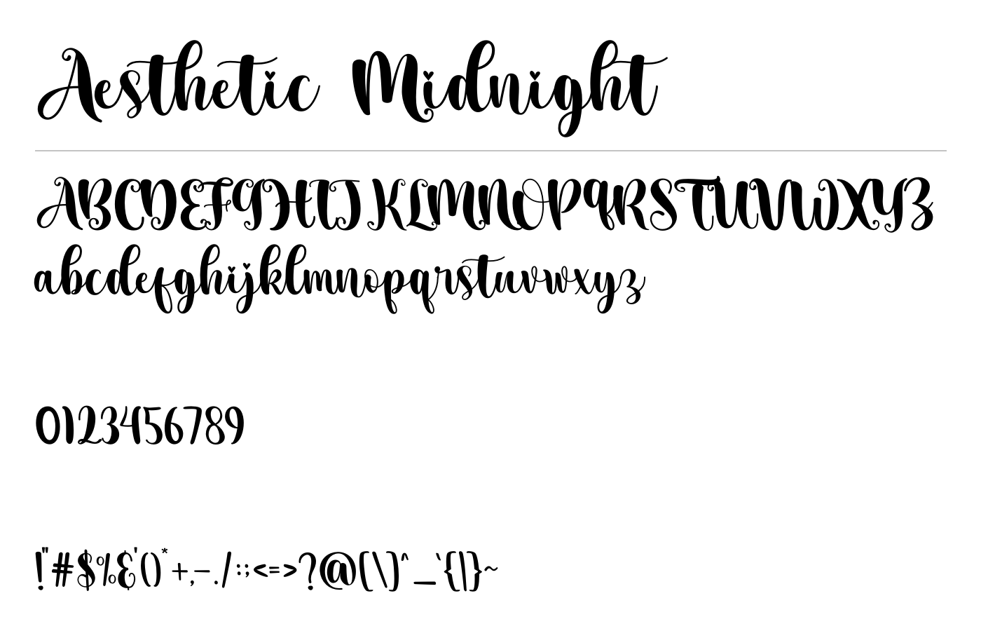 Aesthetic Midnight Font preview