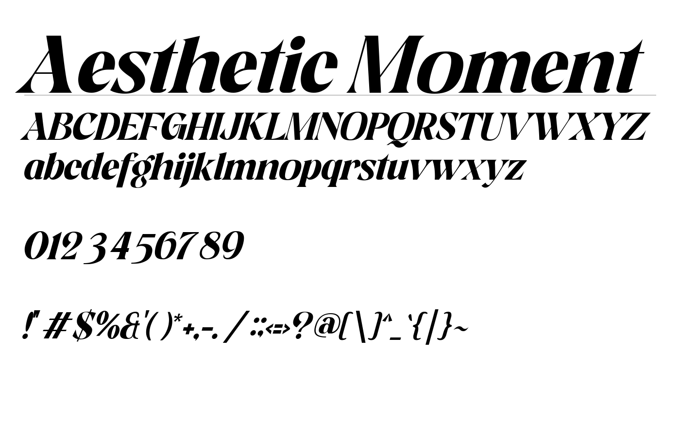 Aesthetic Moment Font preview