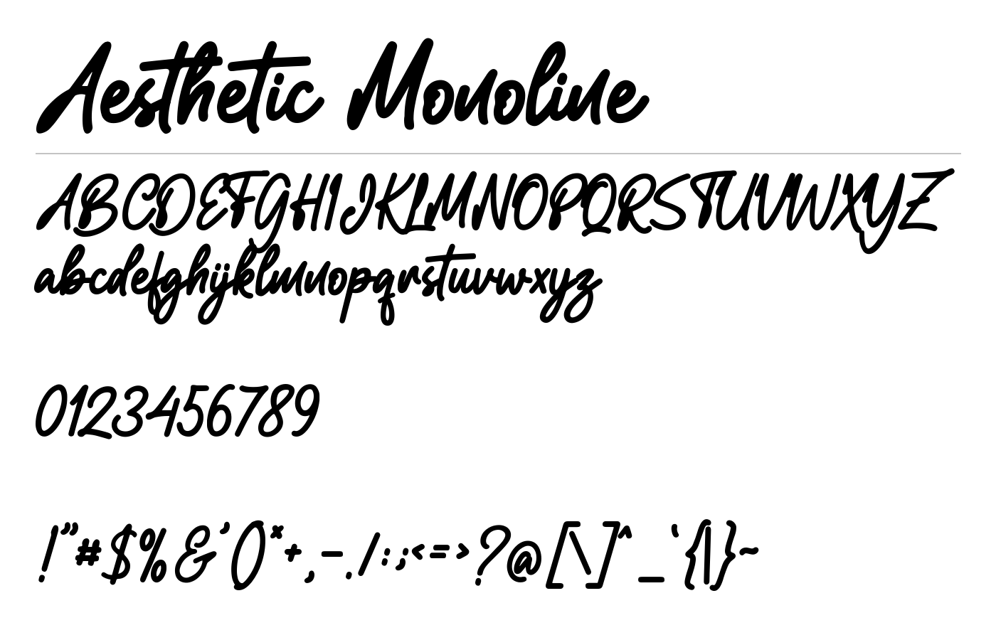 Aesthetic Monoline Font preview