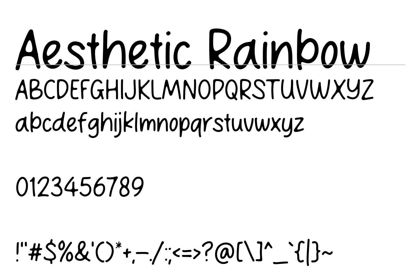 Aesthetic Rainbow Font preview