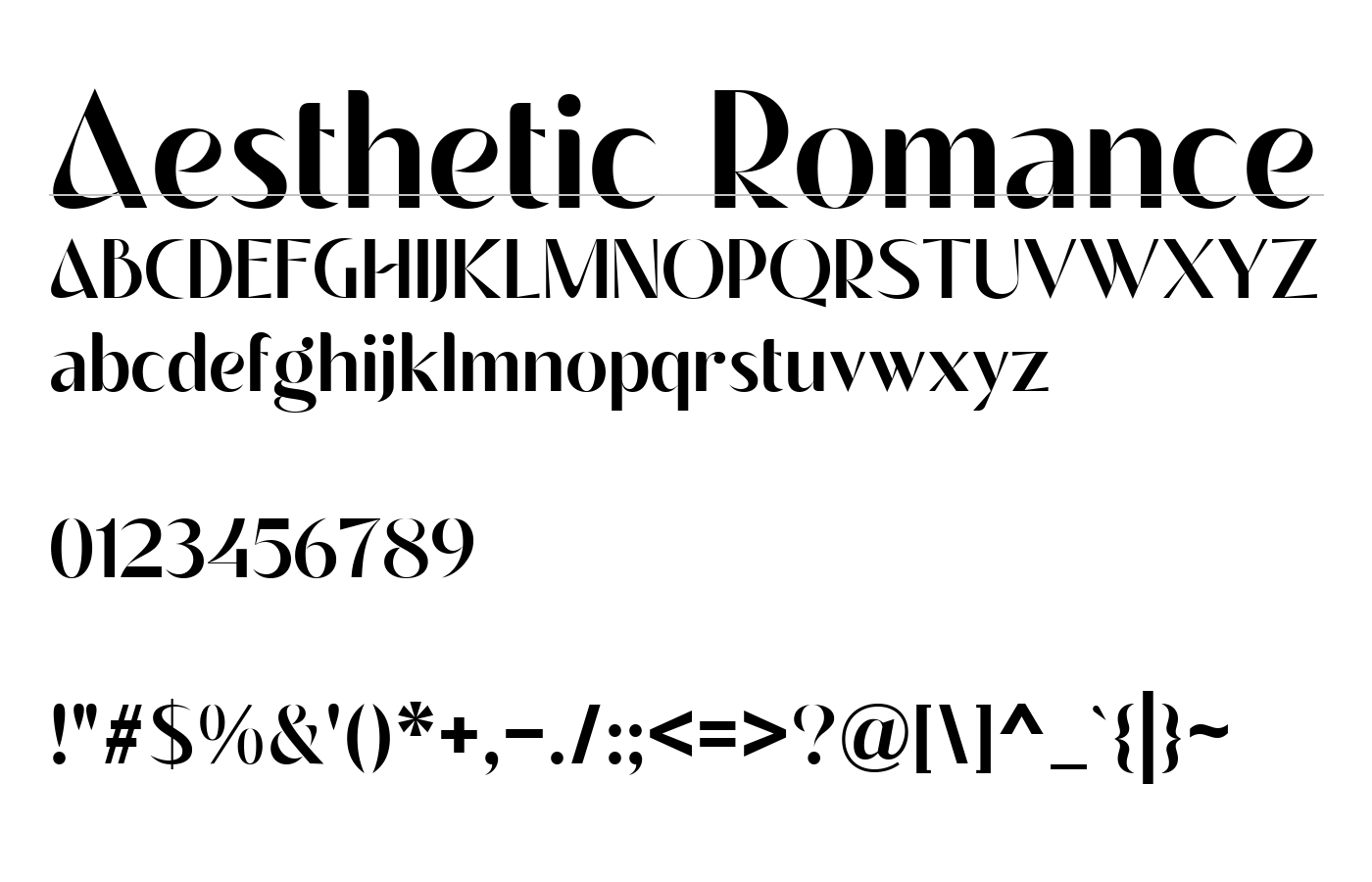 Aesthetic Romance Font preview
