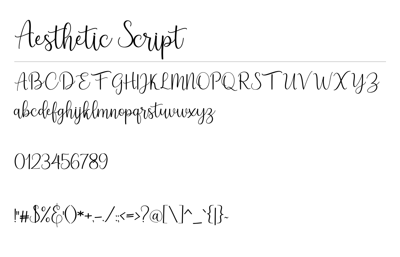 Aesthetic Script Font preview