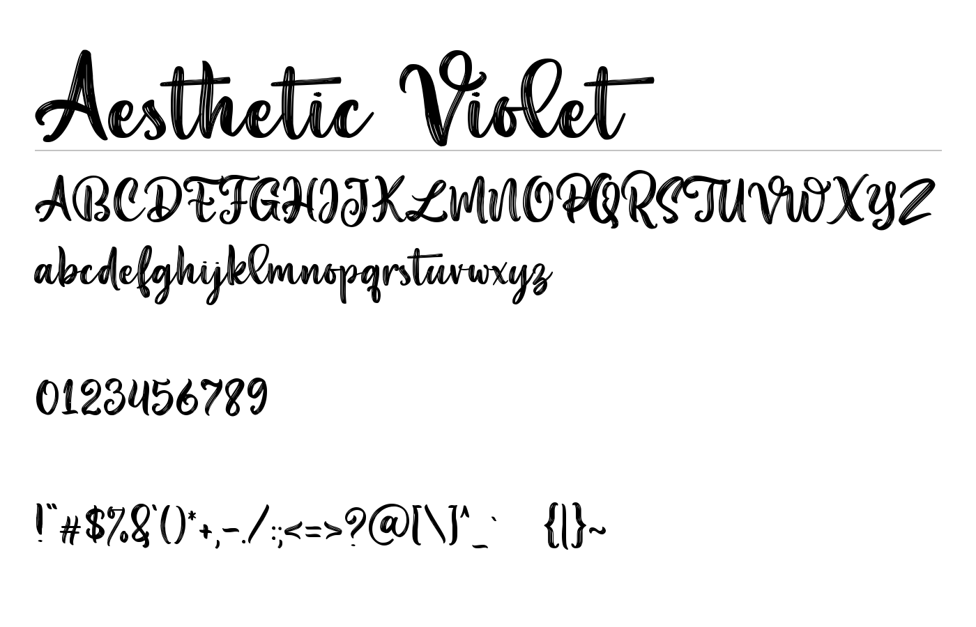 Aesthetic Violet Font preview