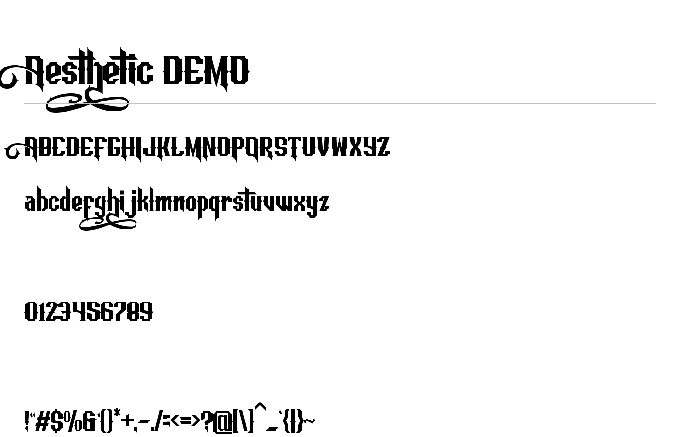 Aesthetic DEMO Font preview
