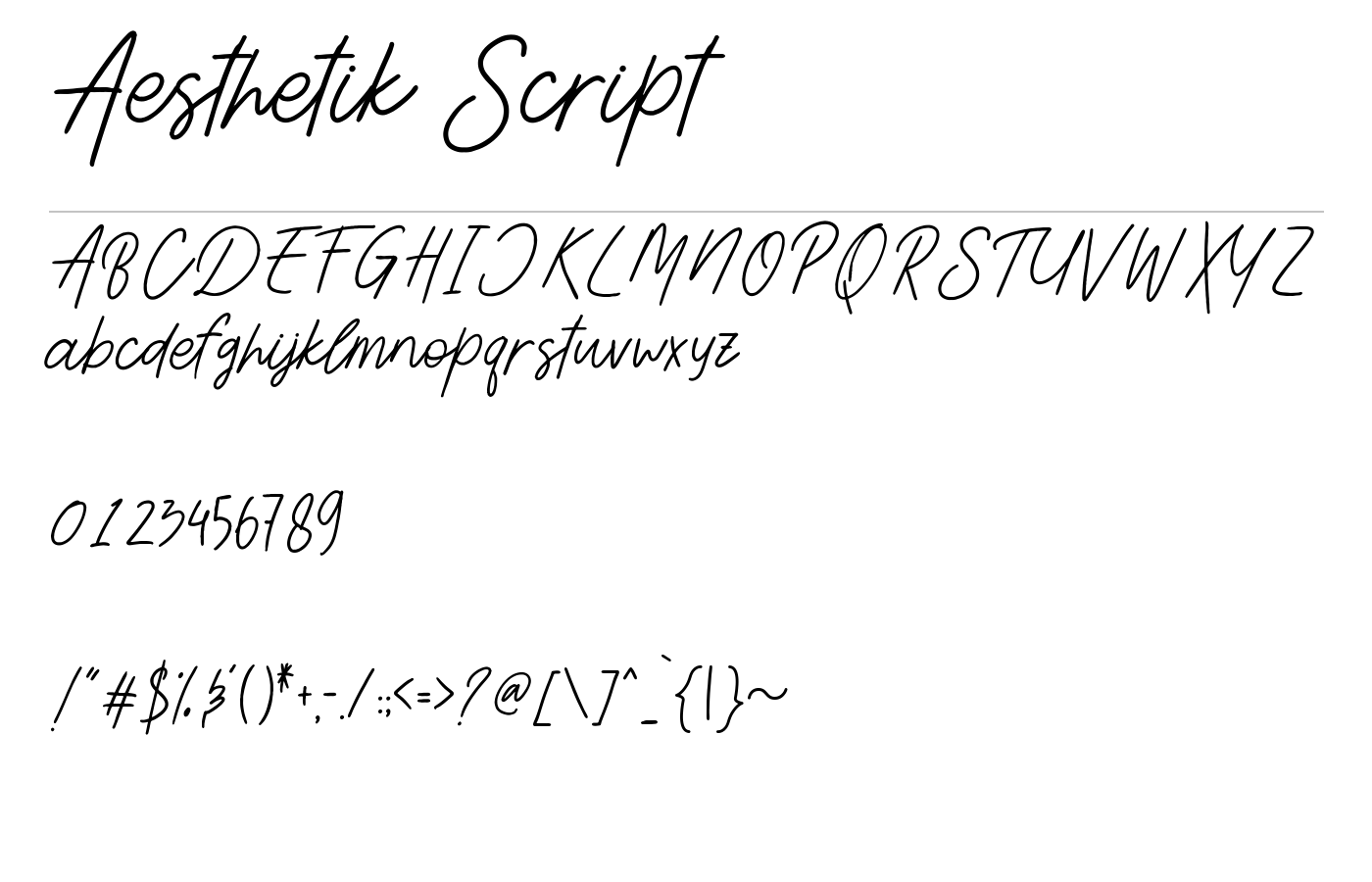 Aesthetik Script Font preview