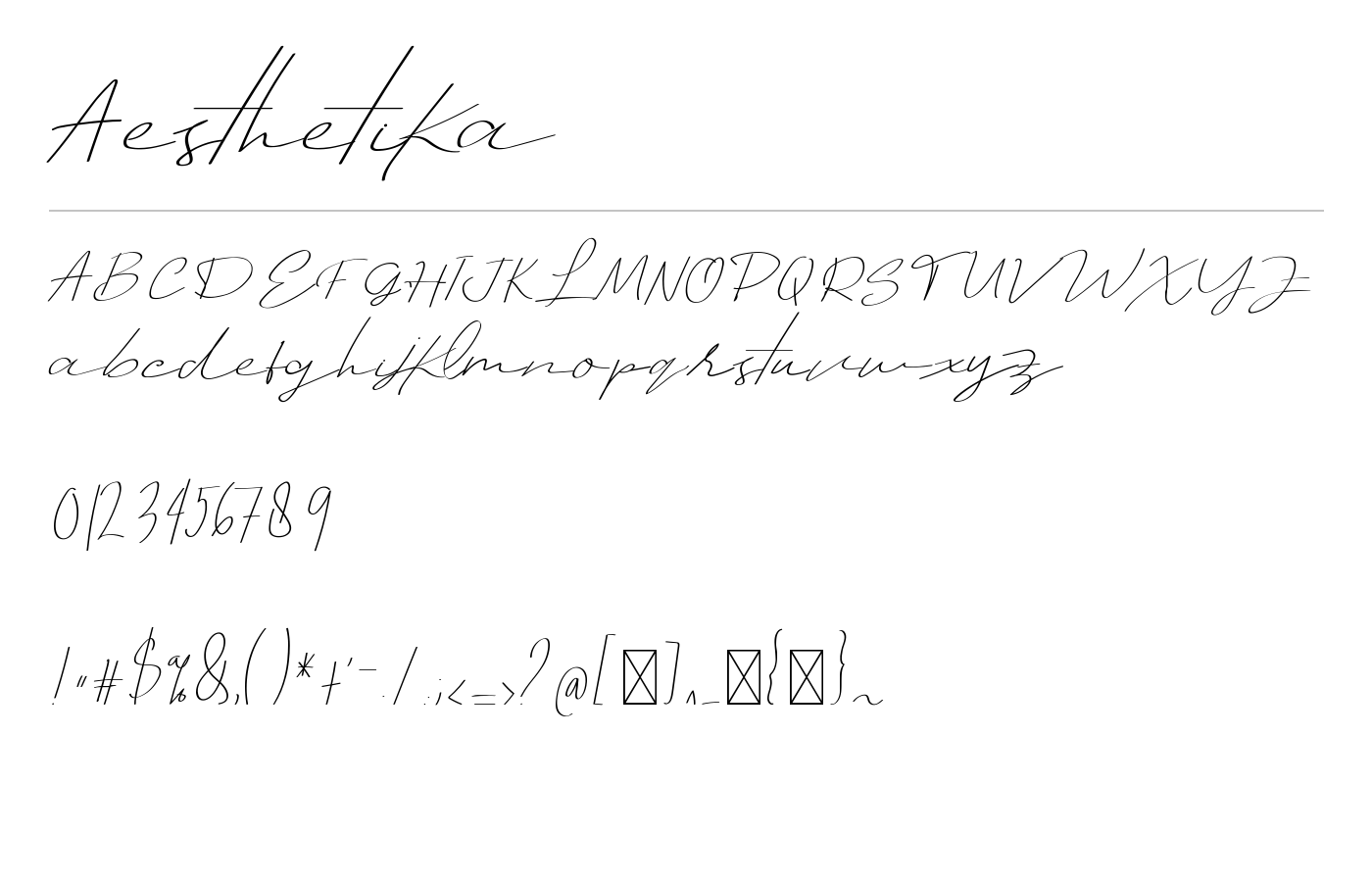 Aesthetika Font preview