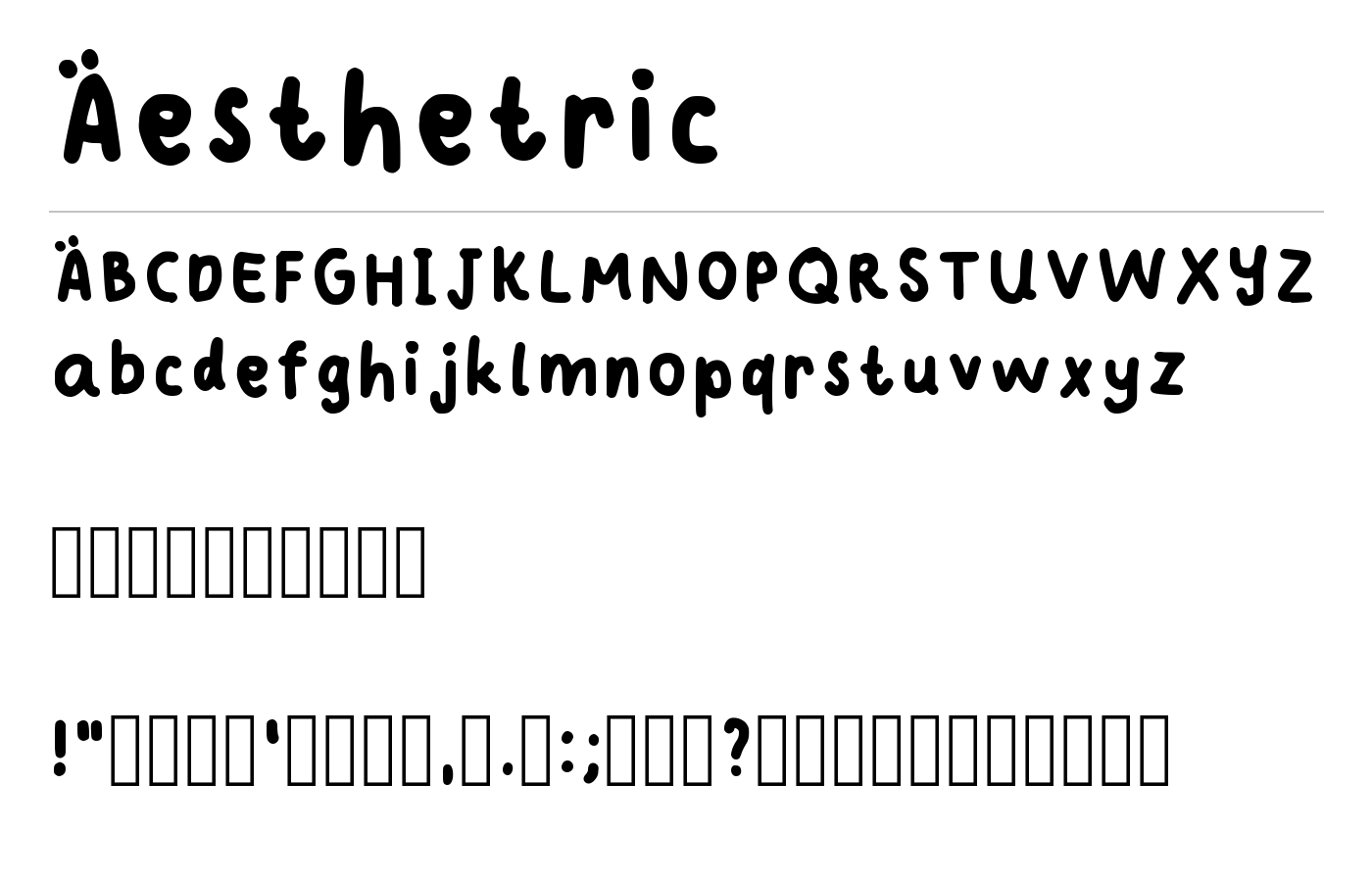 Aesthetric Font preview