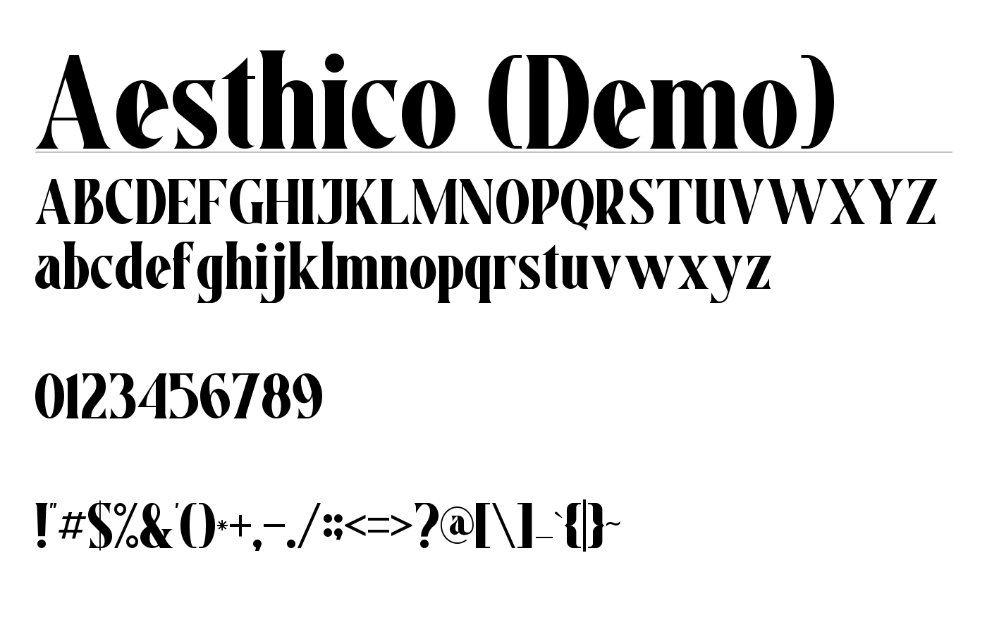 Aesthico (Demo) Font preview
