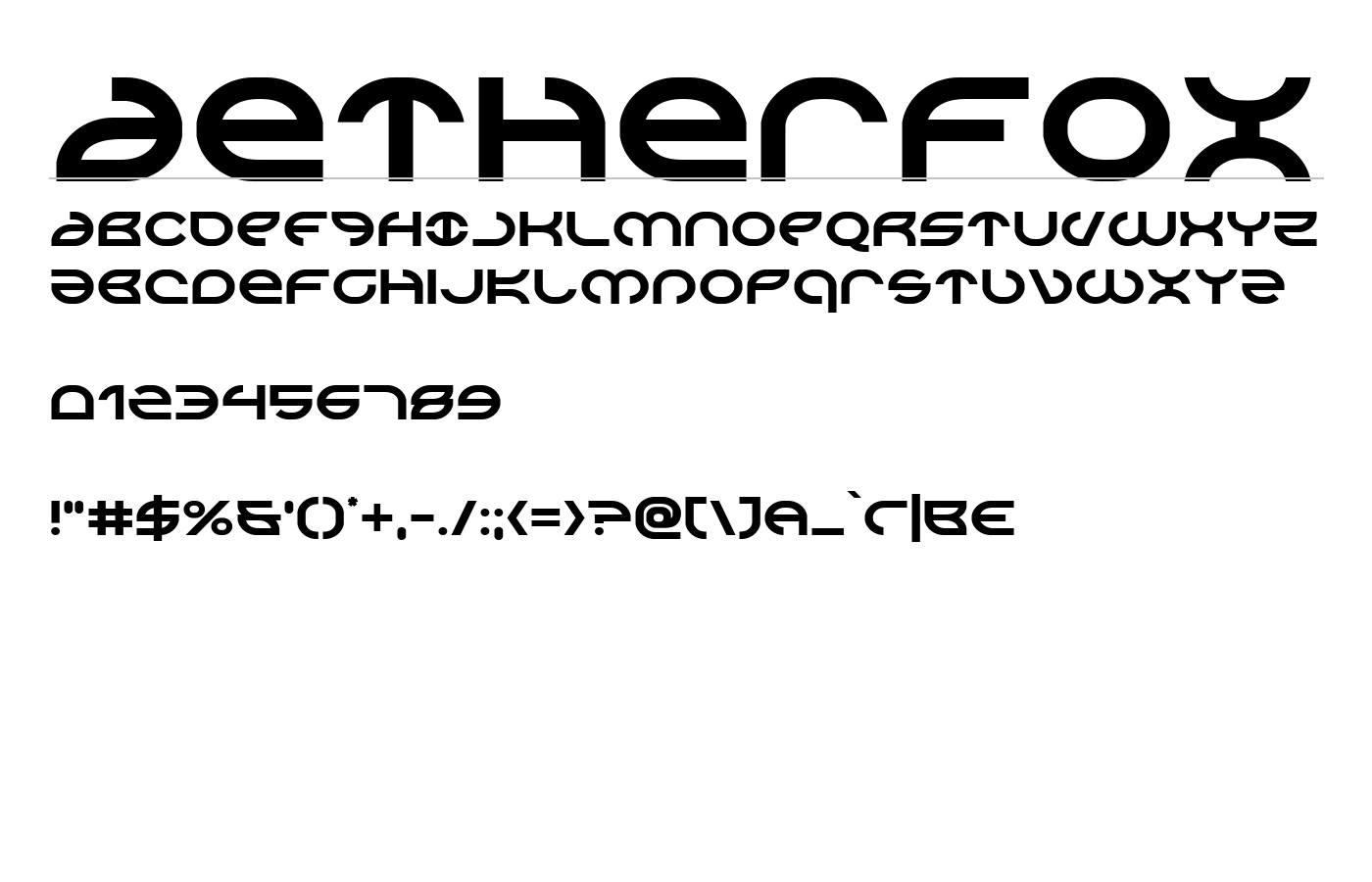 Aetherfox Font preview