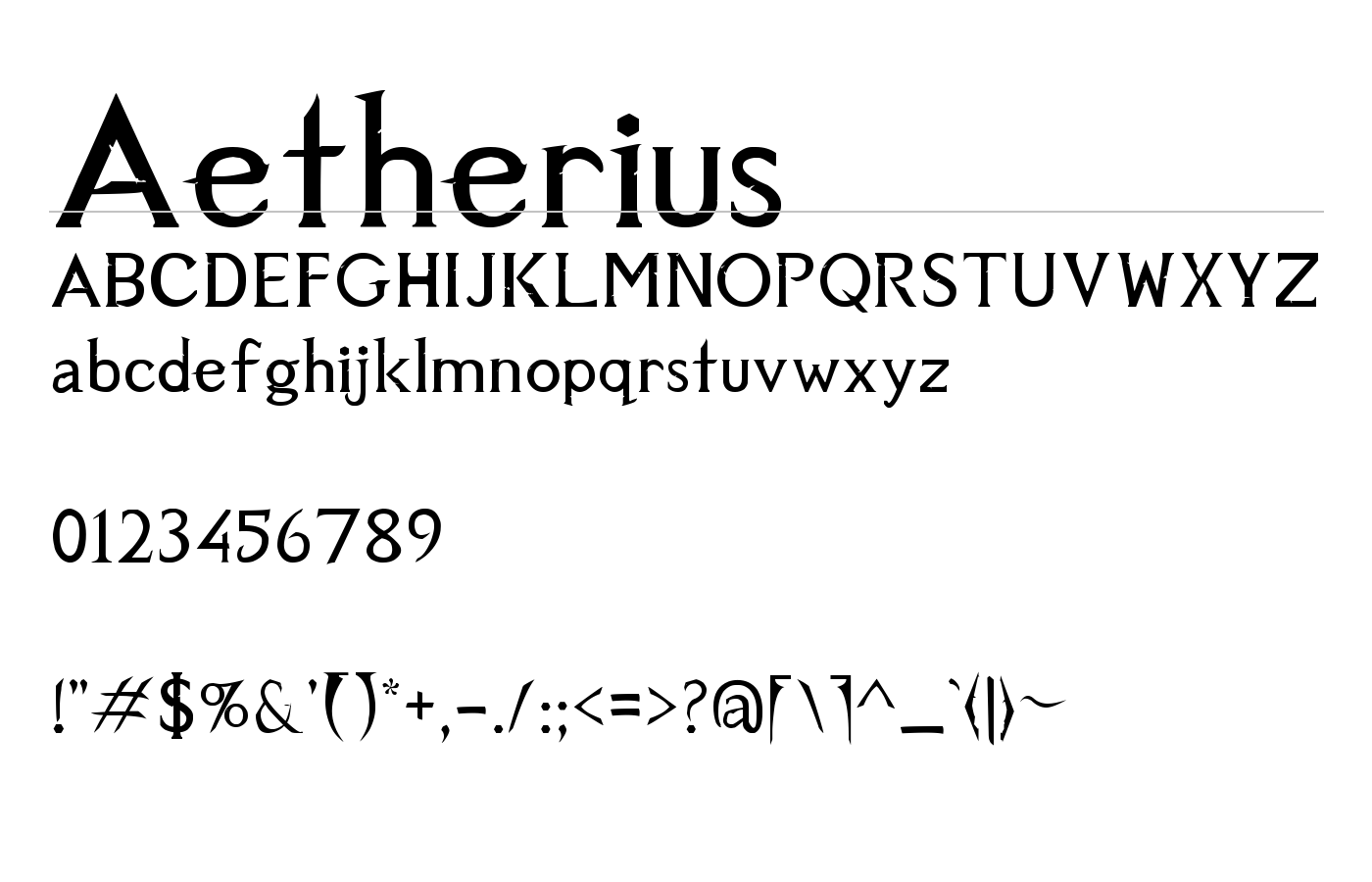Aetherius Font preview