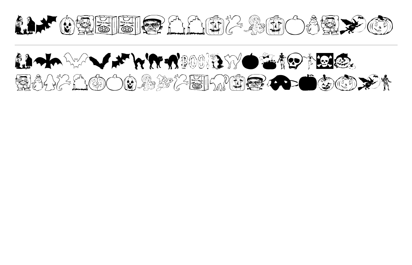 AEZ halloween dingbats Font preview