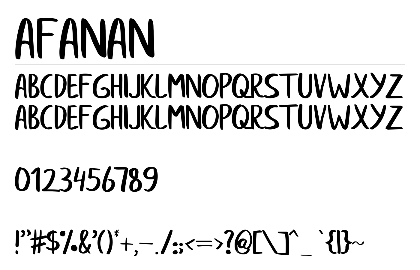 afanan Font preview