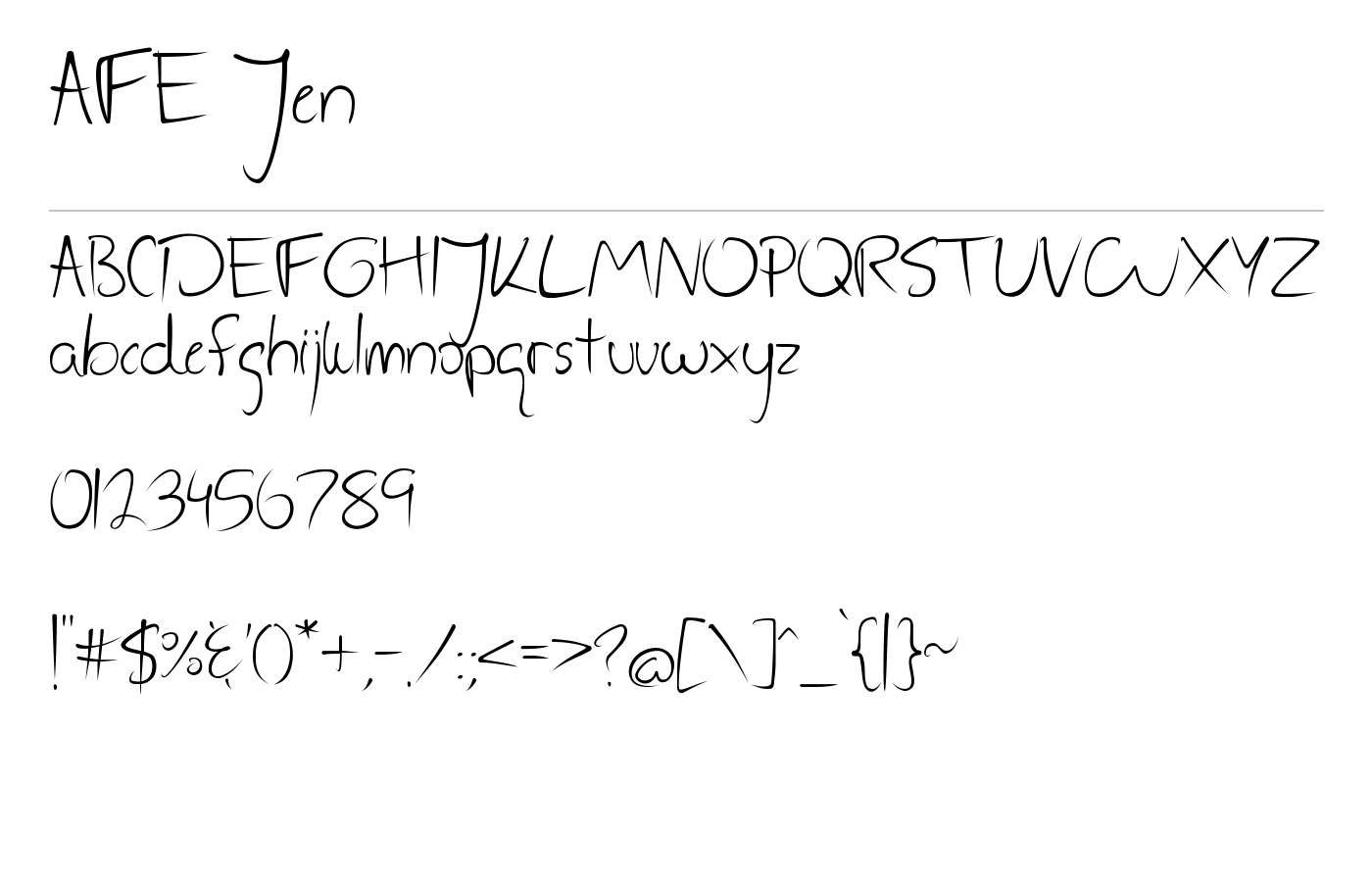AFE Jen Font preview