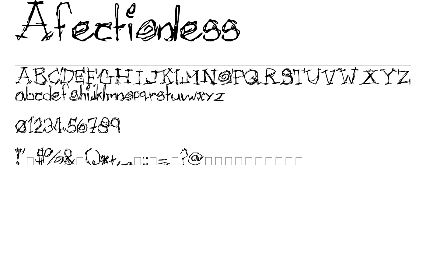 Afectionless Font preview