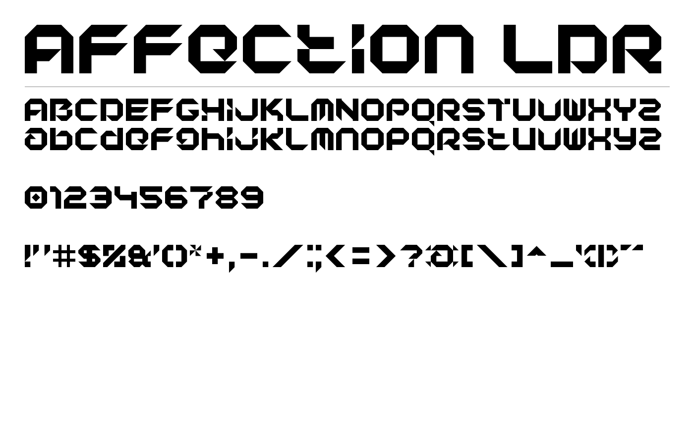 Affection LDR Font preview