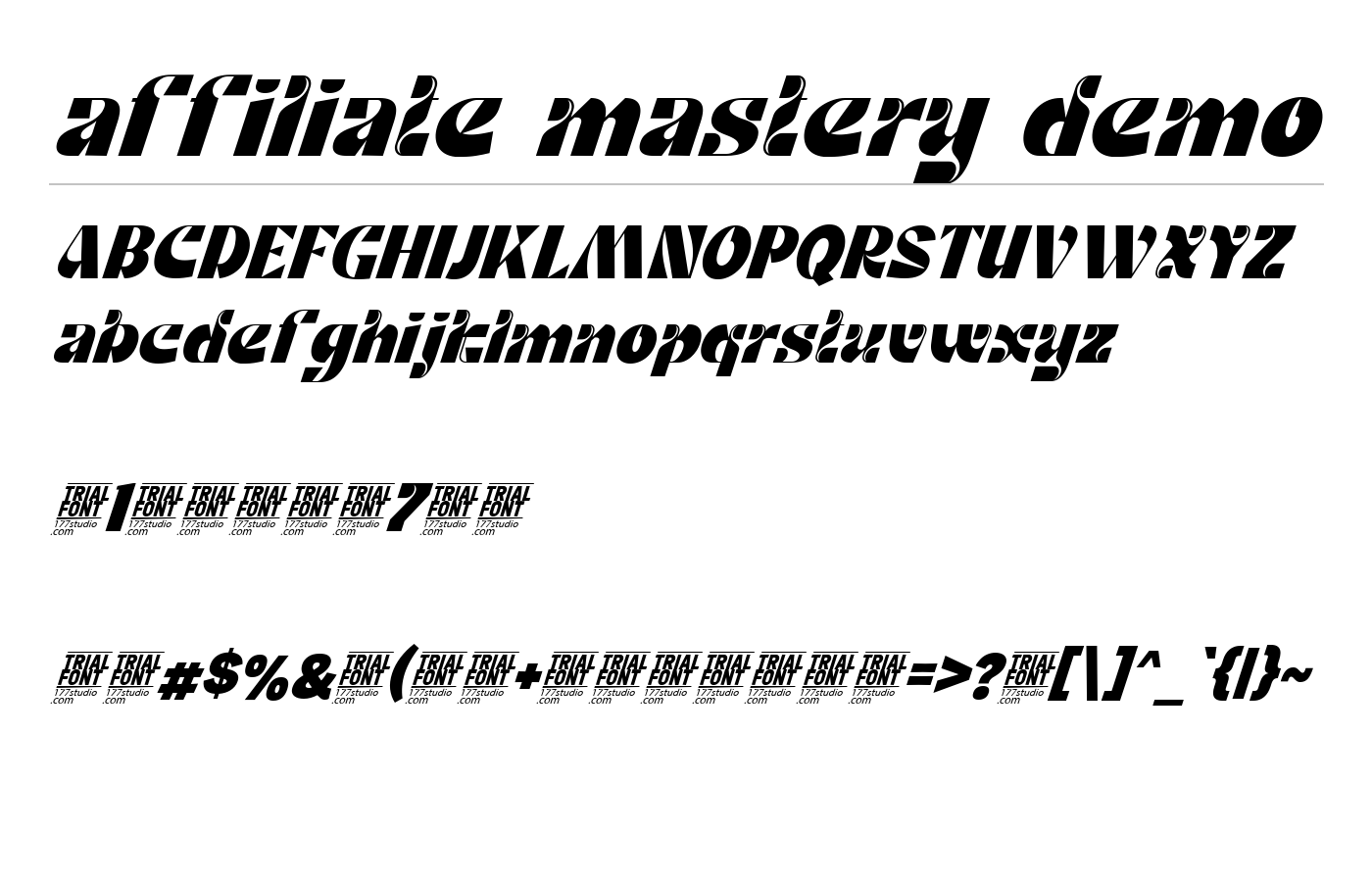 affiliate mastery demo Font preview