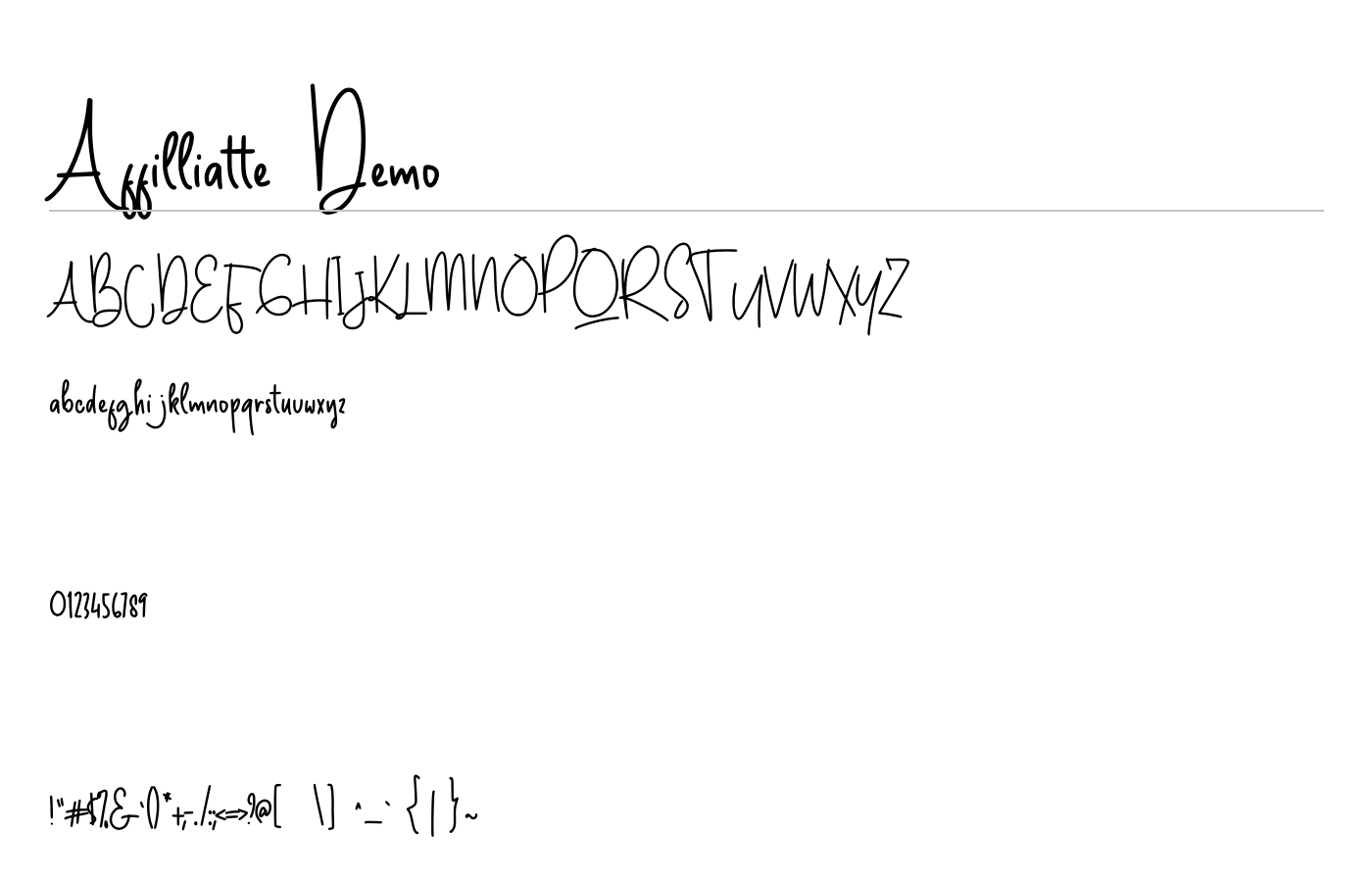 Affilliatte Demo Font preview