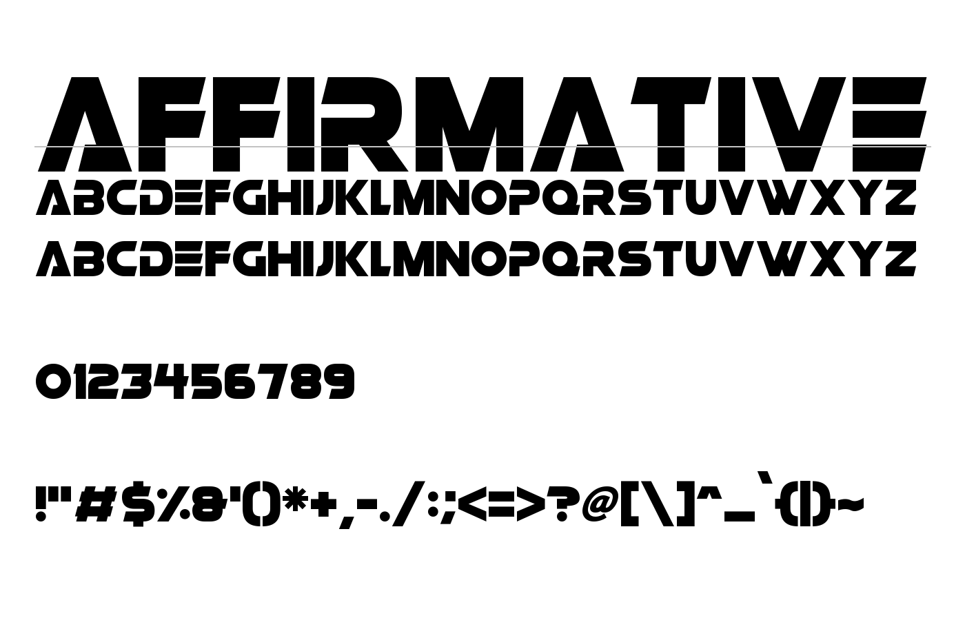 Affirmative Font preview