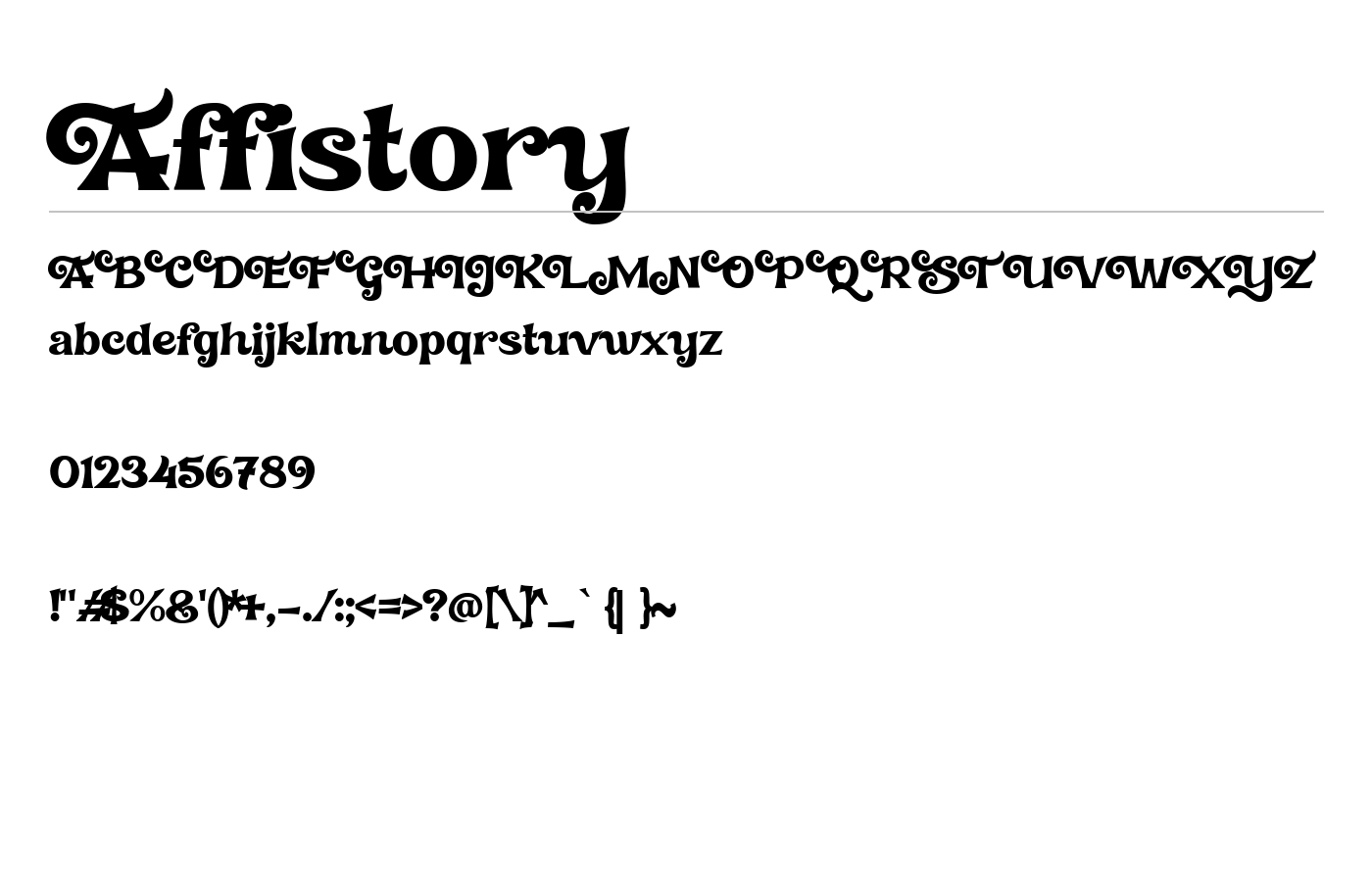 Affistory Font preview