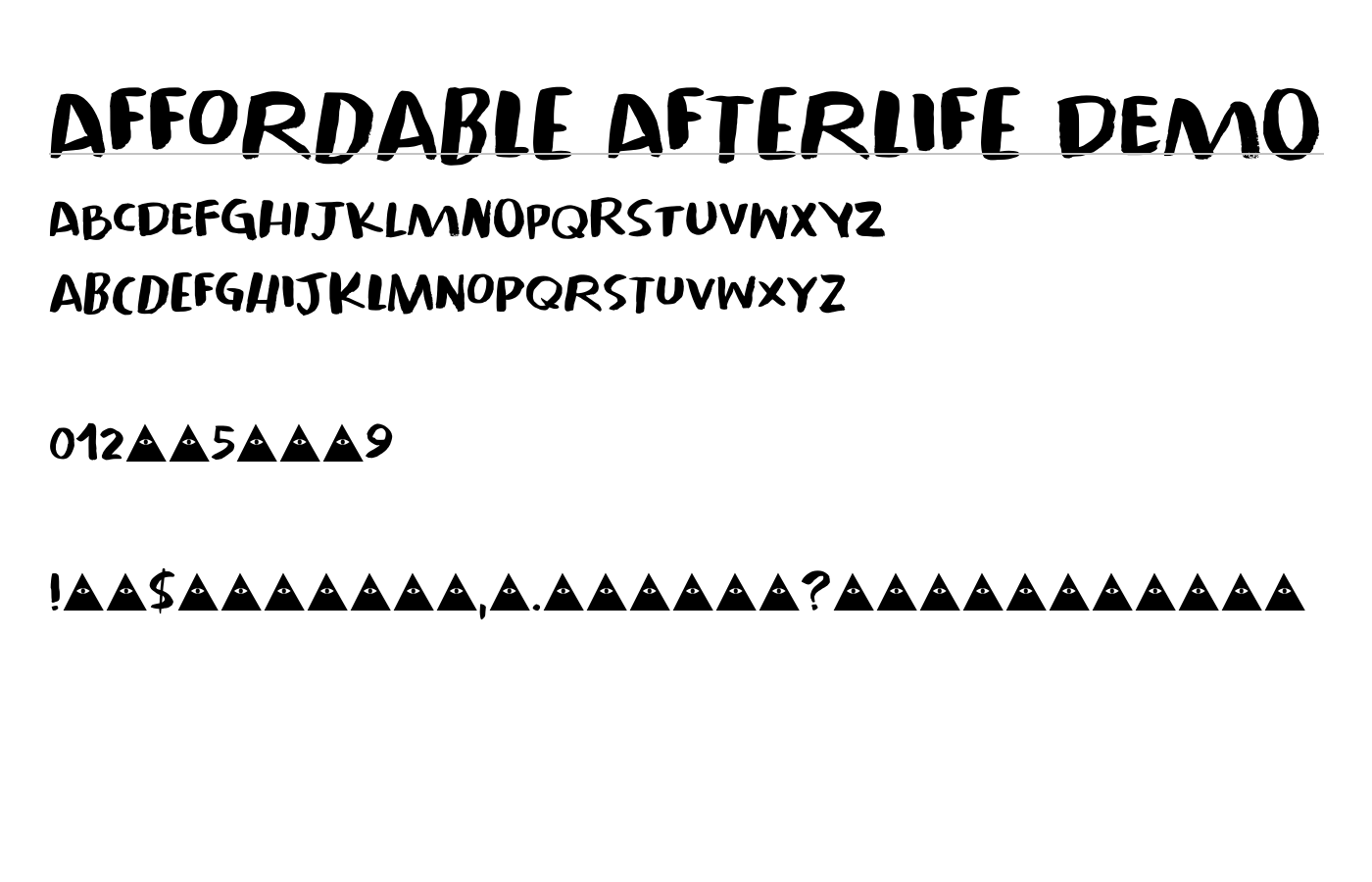 Affordable Afterlife DEMO Font preview