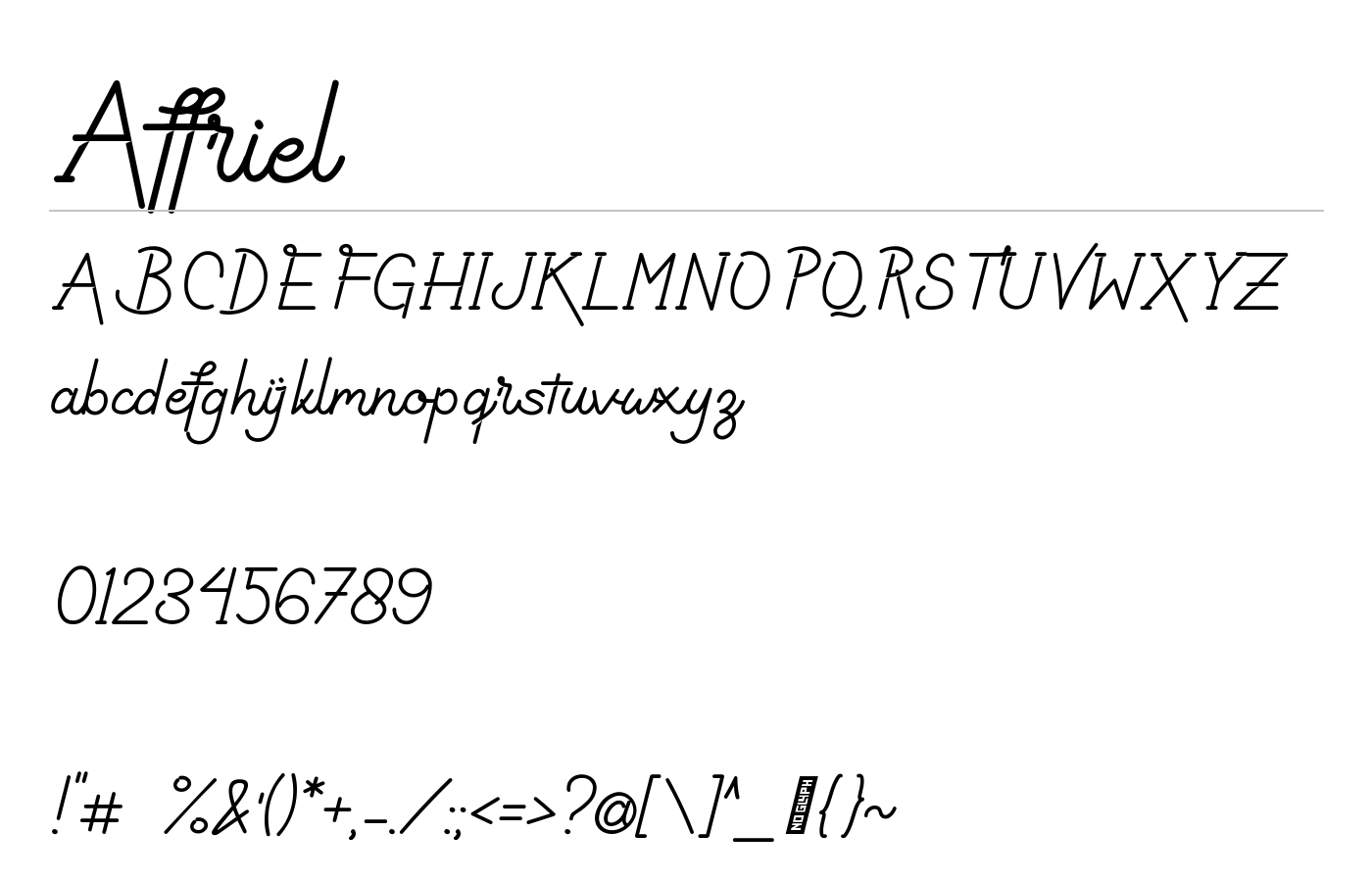 Affriel Font preview