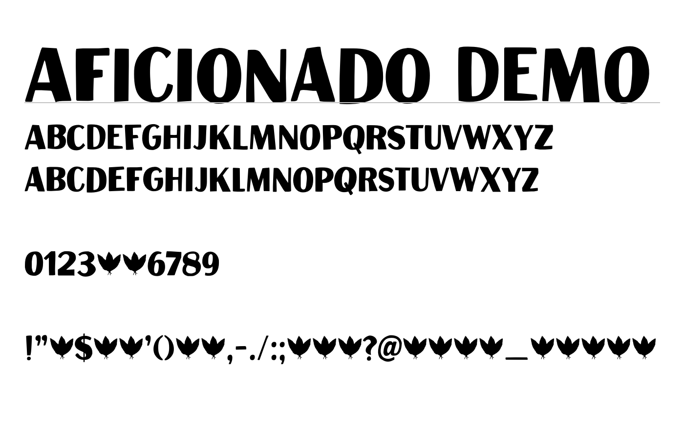 Aficionado DEMO Font preview