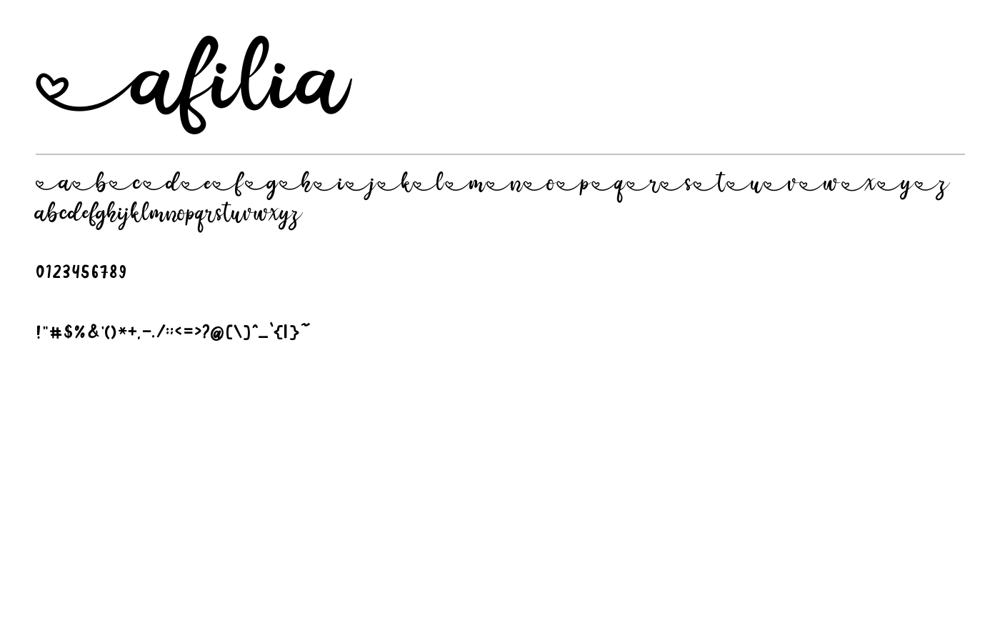 Afilia Font preview