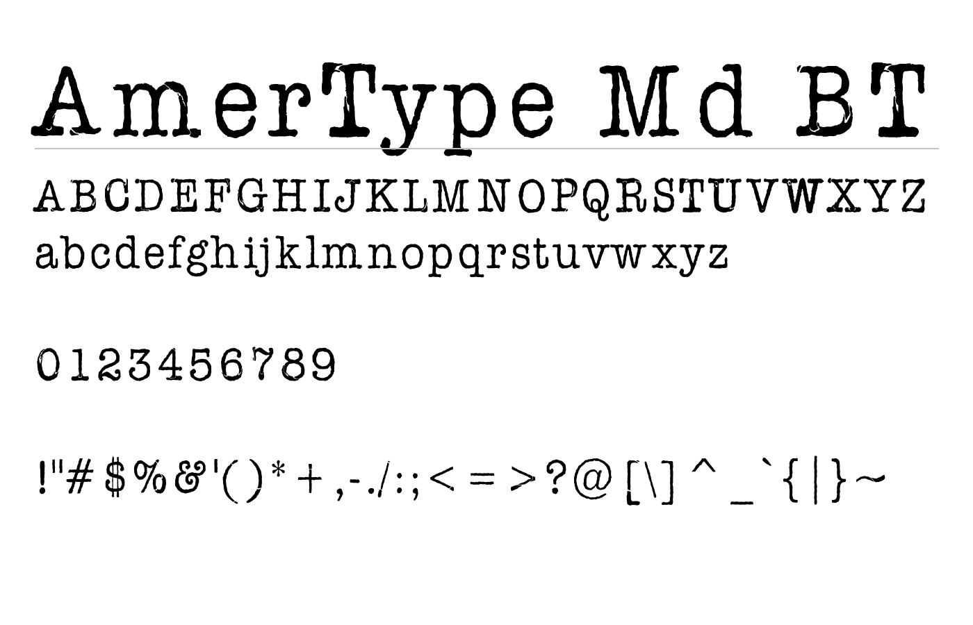 AFL Font nonmetric Font preview