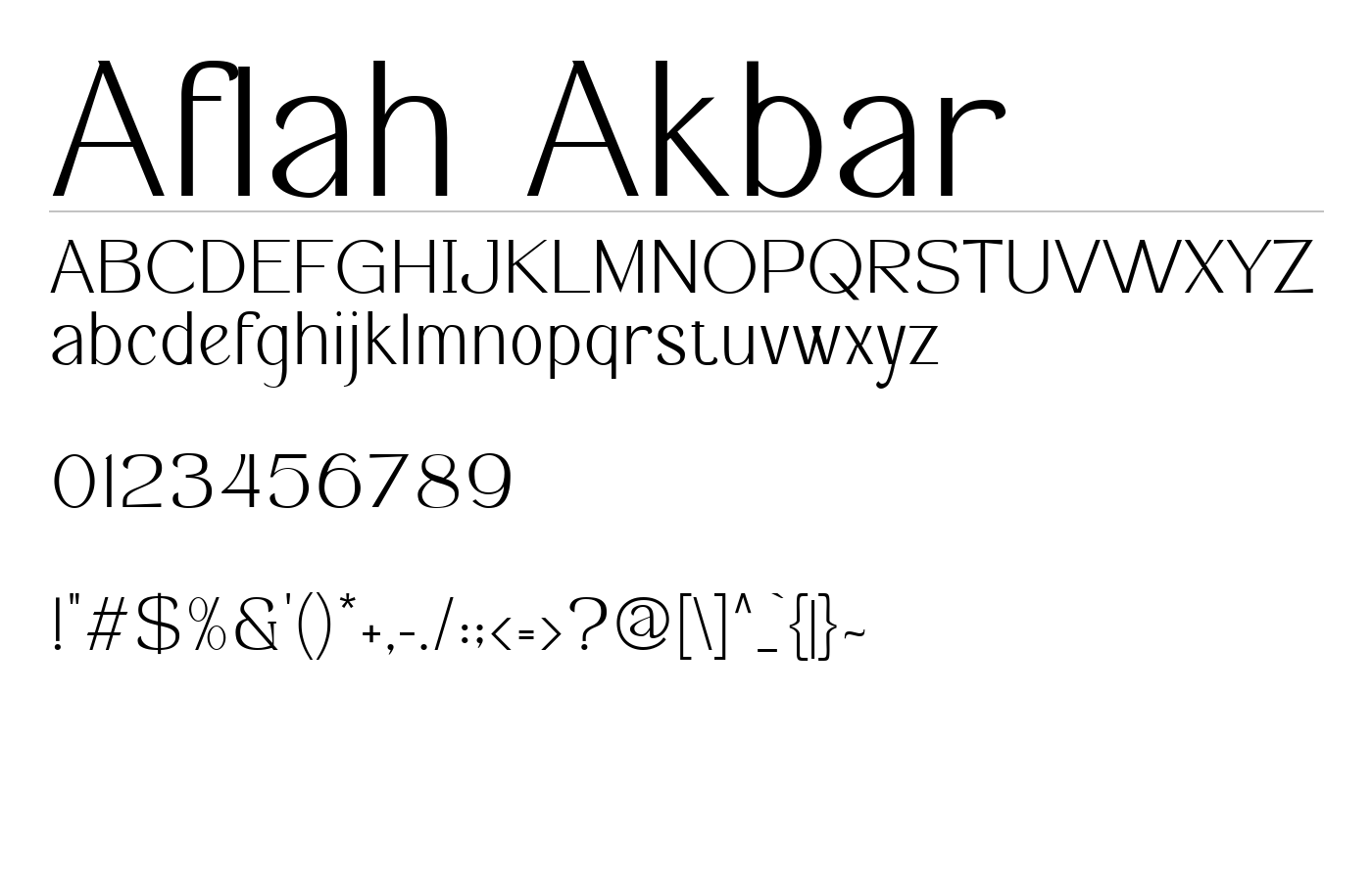 Aflah Akbar Font preview