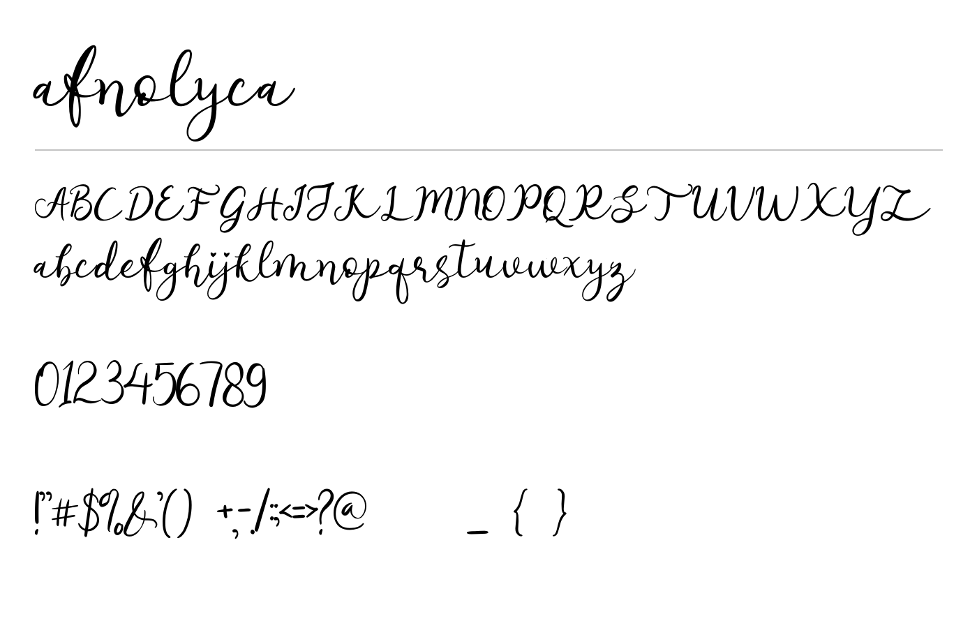 afnolyca Font preview