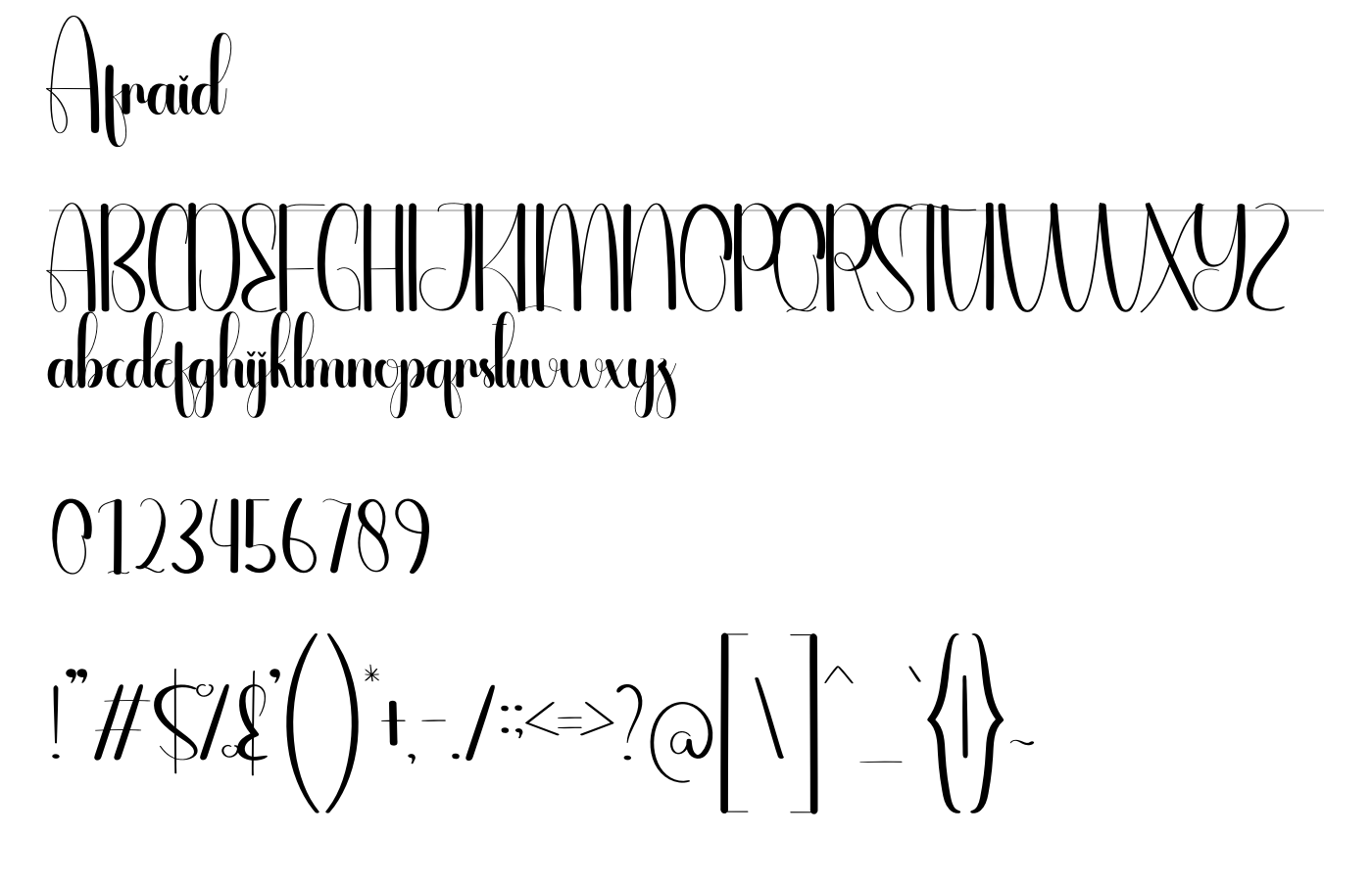 Afraid Font preview