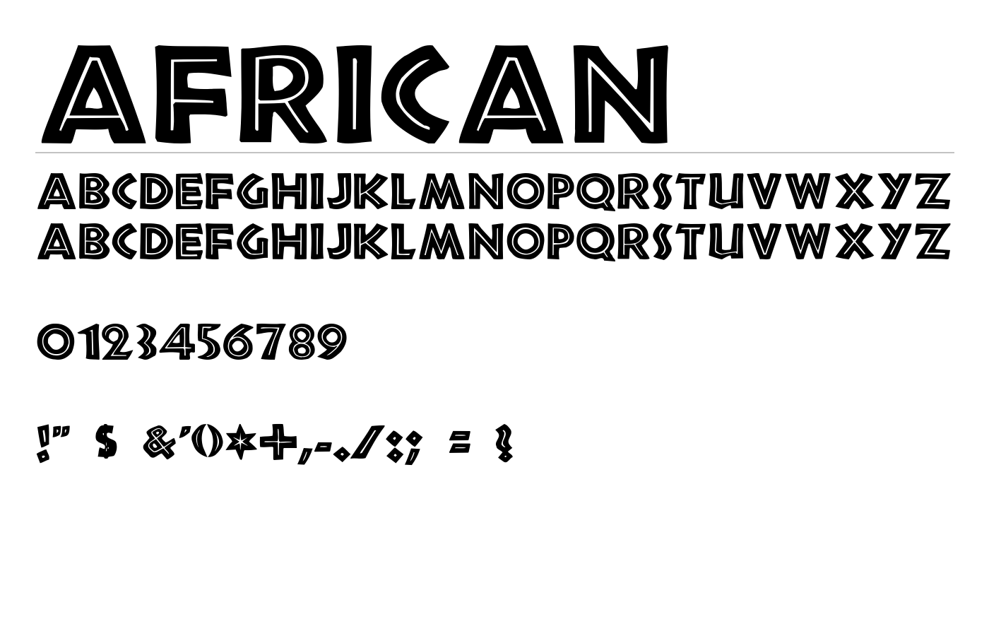 African Font preview