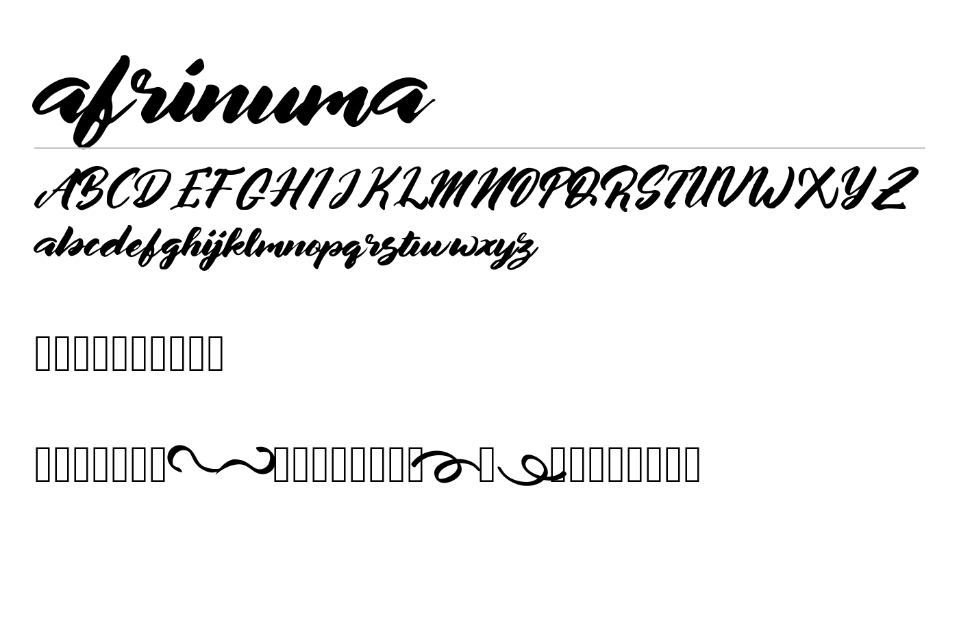 afrinuma Font preview