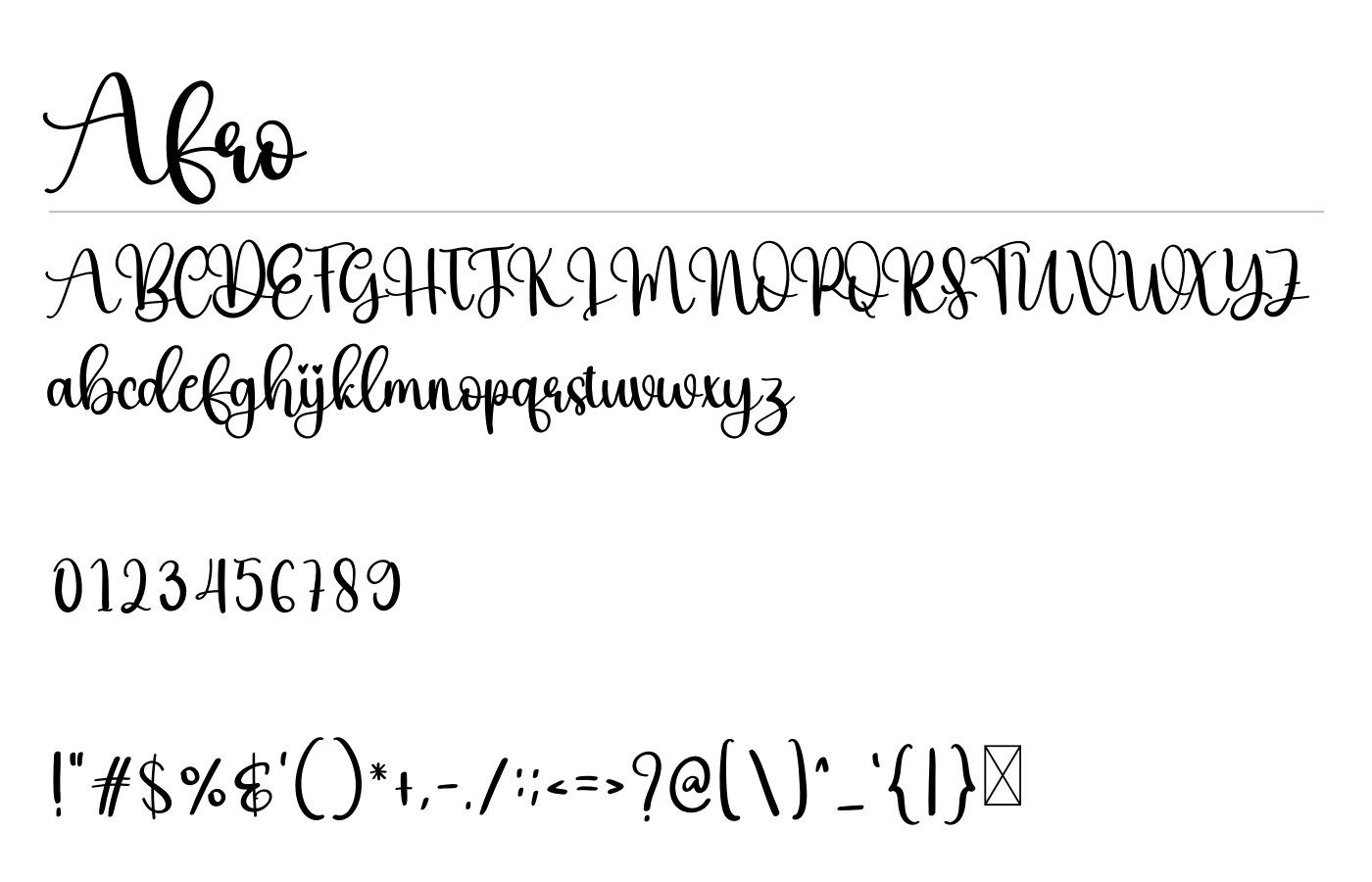 Afro Font preview