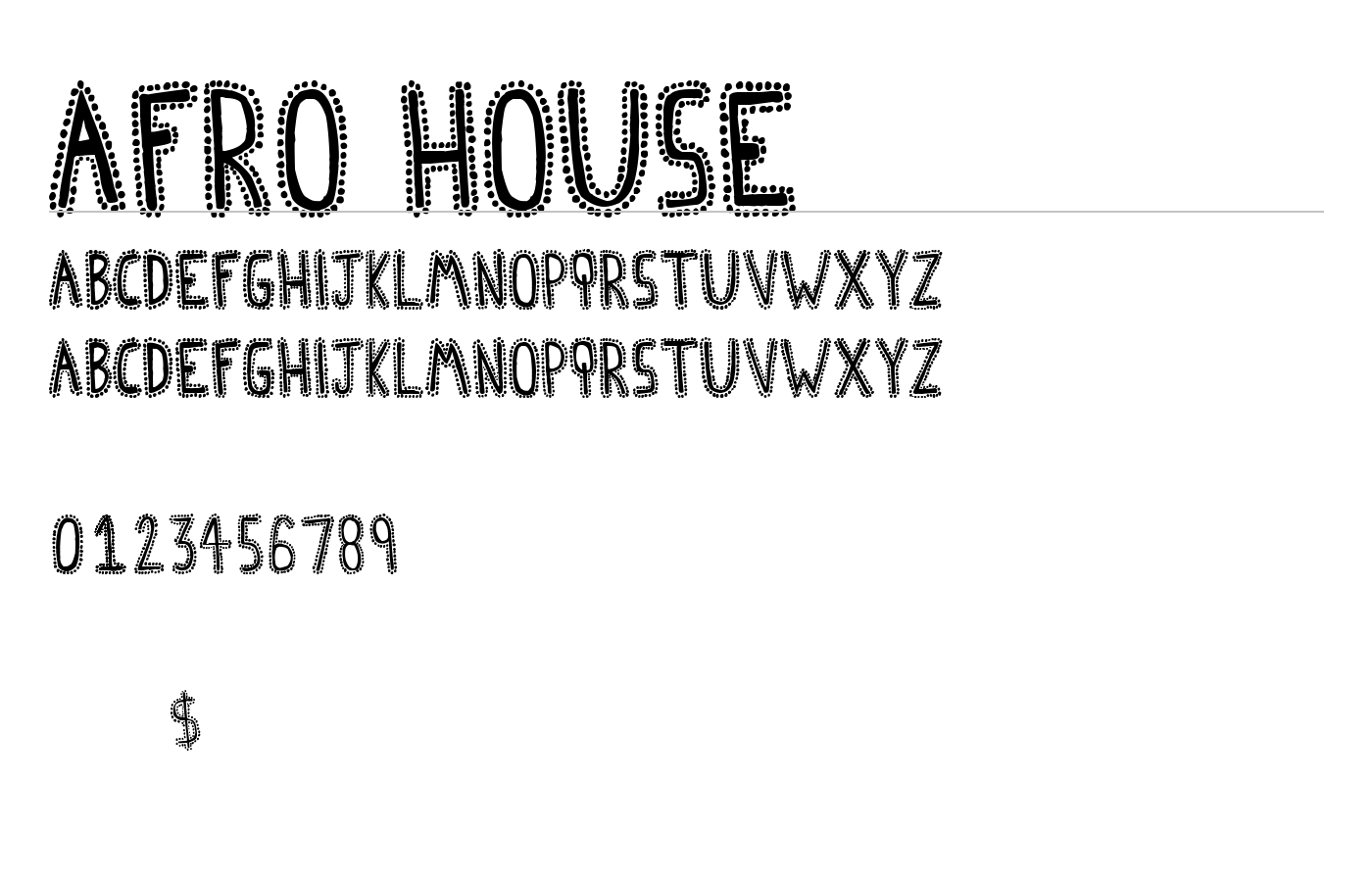 Afro House Font preview